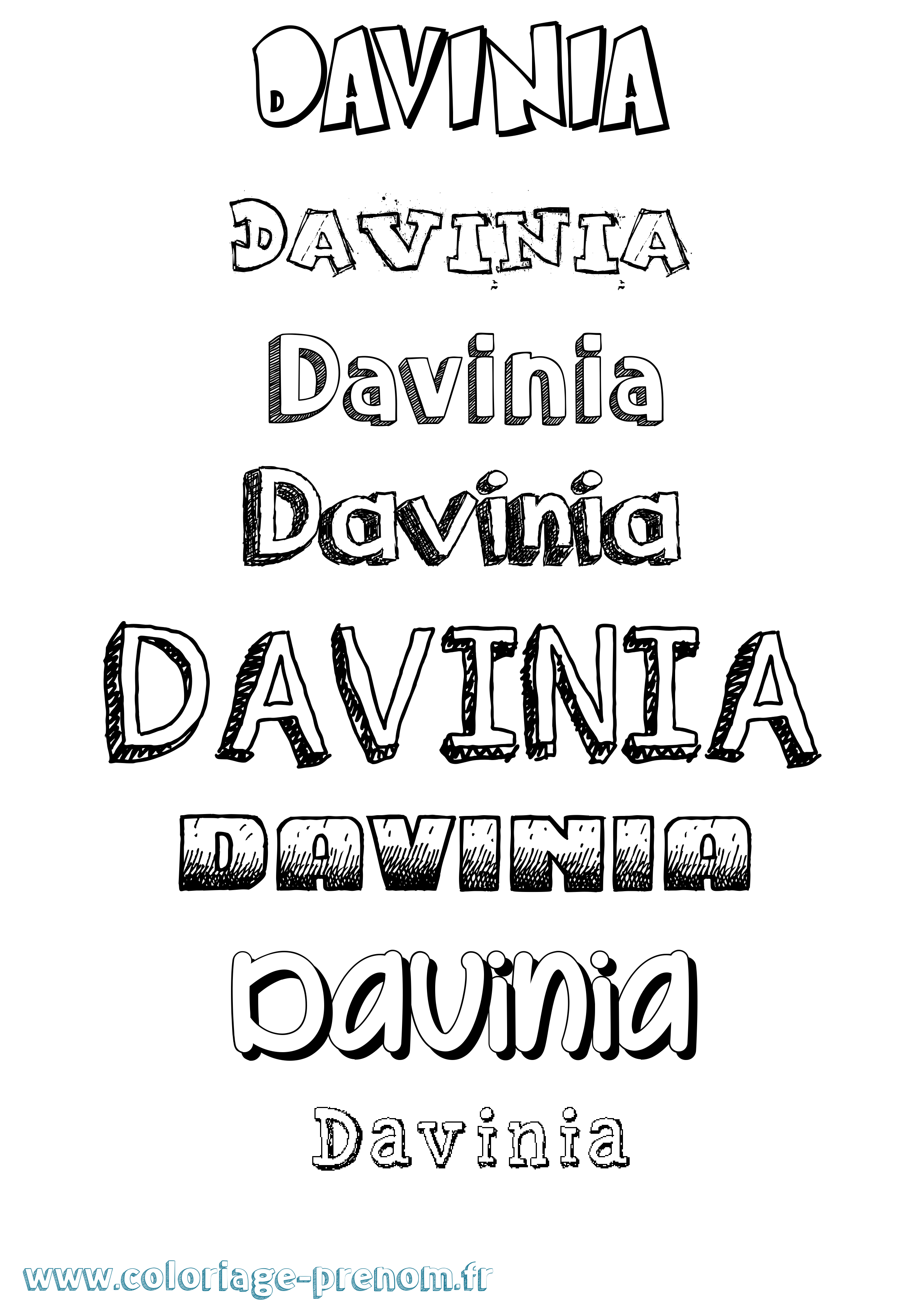 Coloriage Davinia Dessiné Coloriage prénom Davinia Dessiné