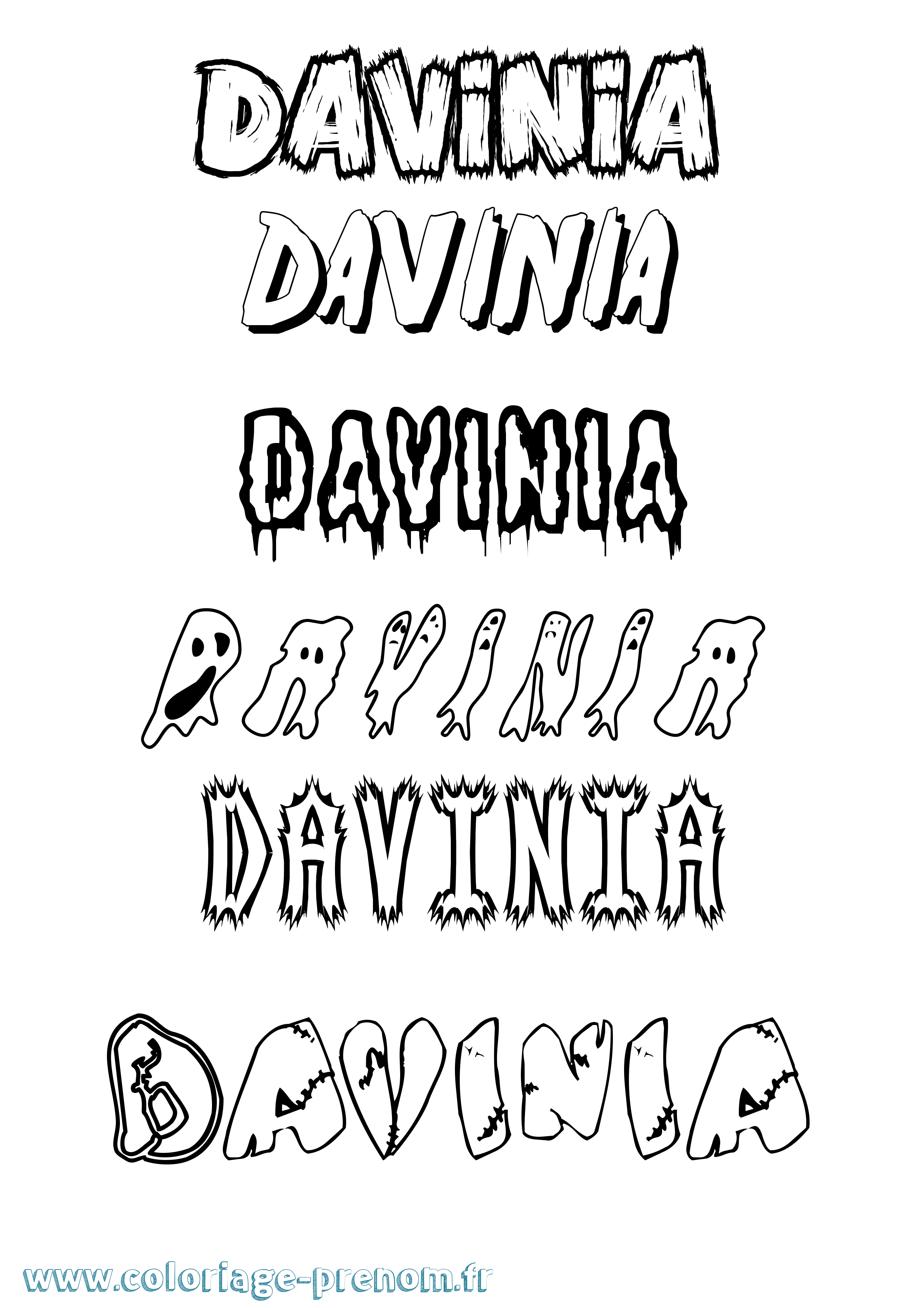 Coloriage prénom Davinia Frisson
