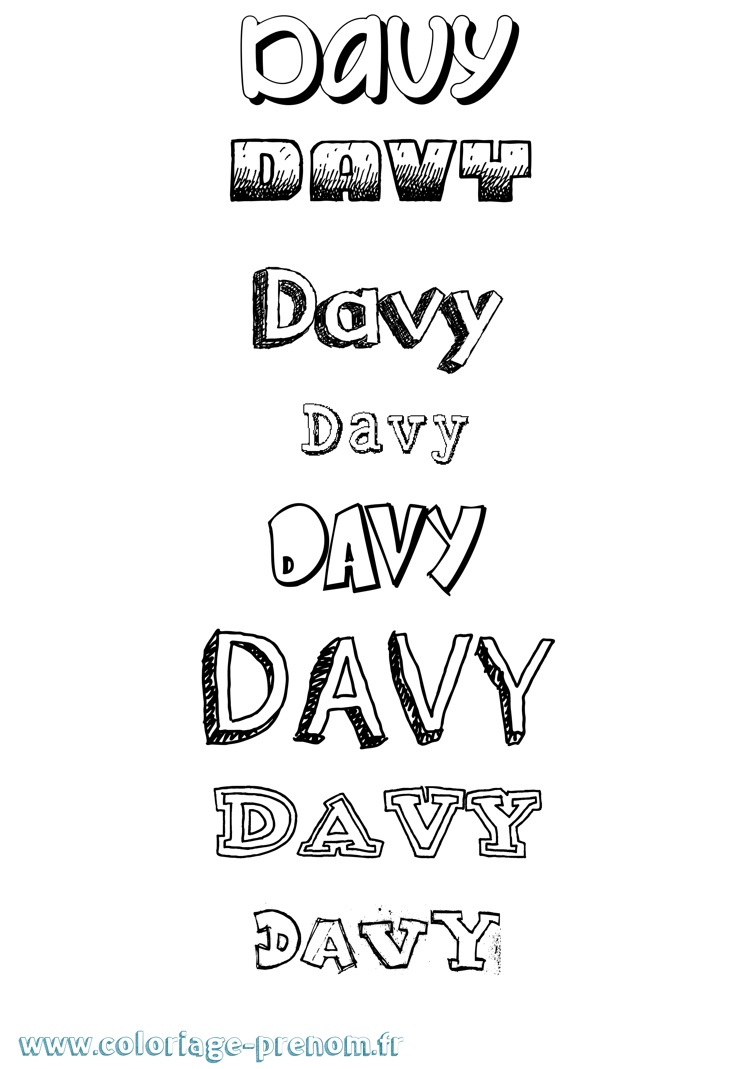 Coloriage prénom Davy Dessiné