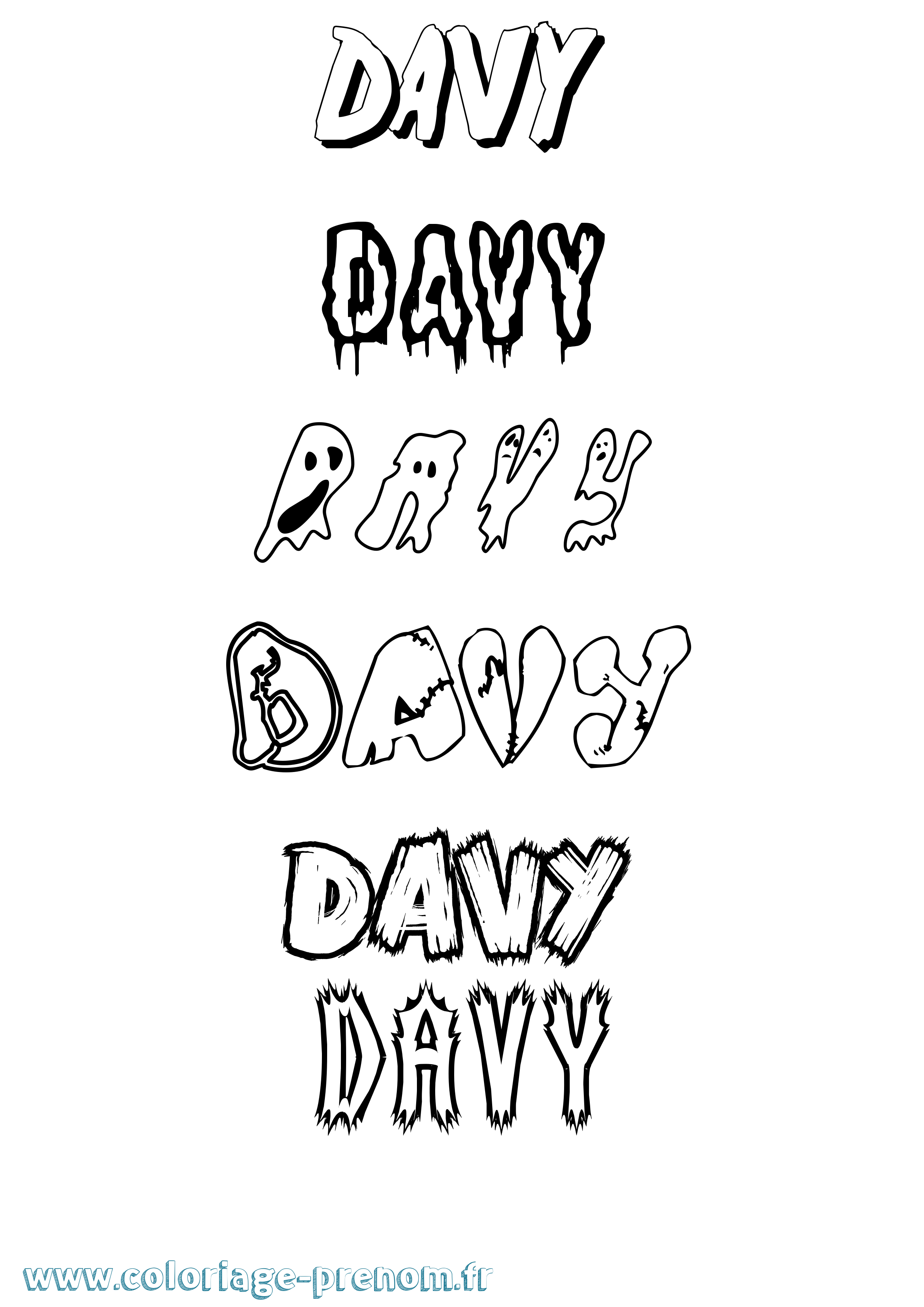 Coloriage Davy Frisson Coloriage prénom Davy Frisson