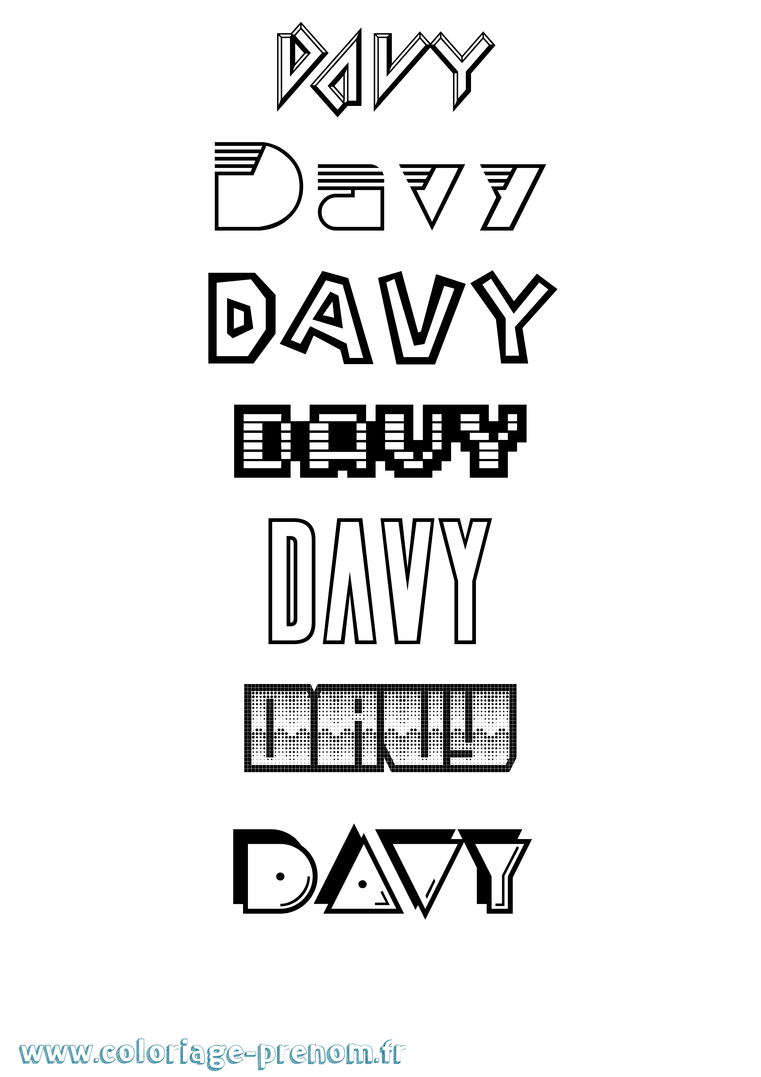 Coloriage Davy Jeux Vidéos Coloriage prénom Davy Jeux Vidéos
