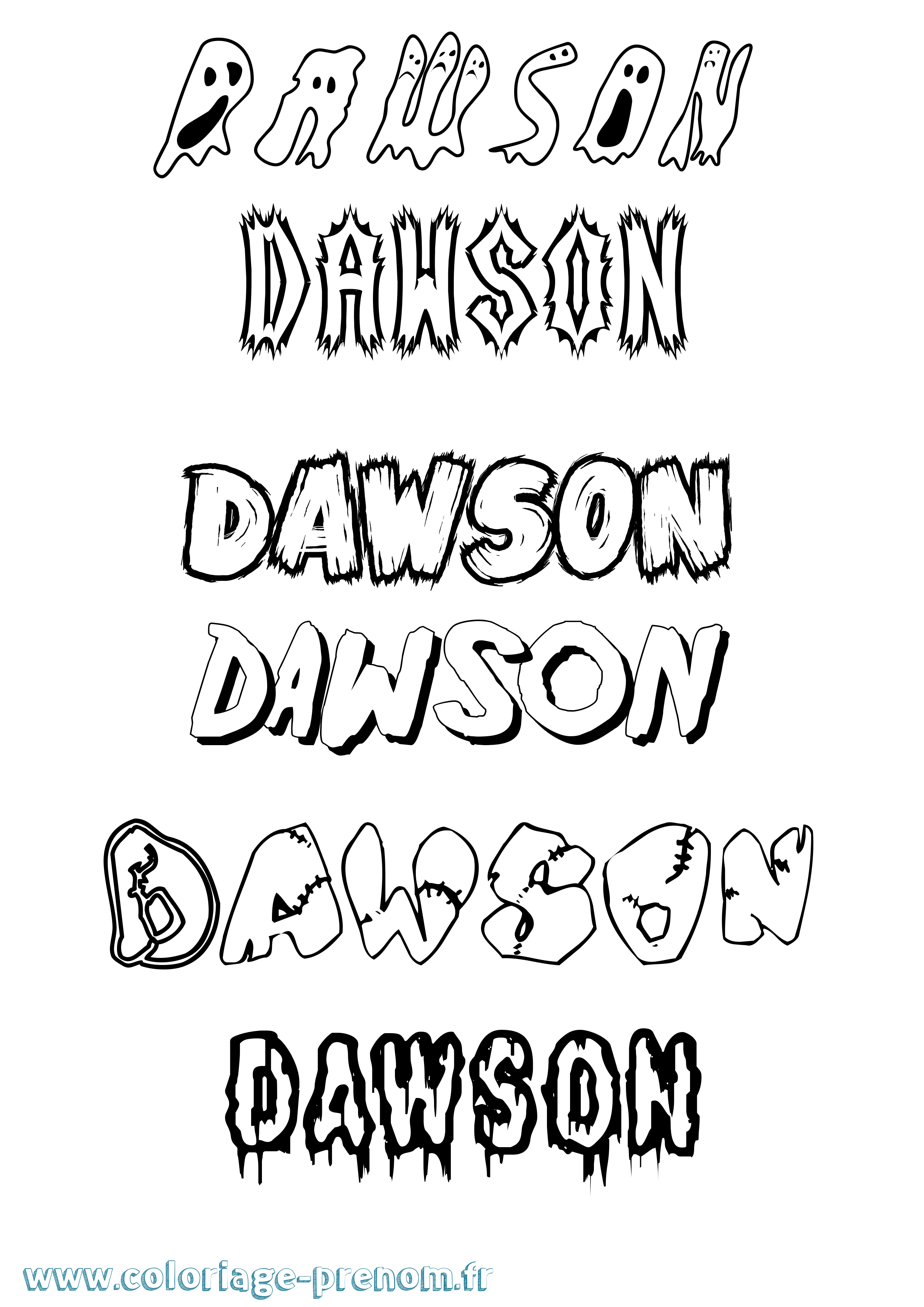 Coloriage Dawson Frisson Coloriage prénom Dawson Frisson