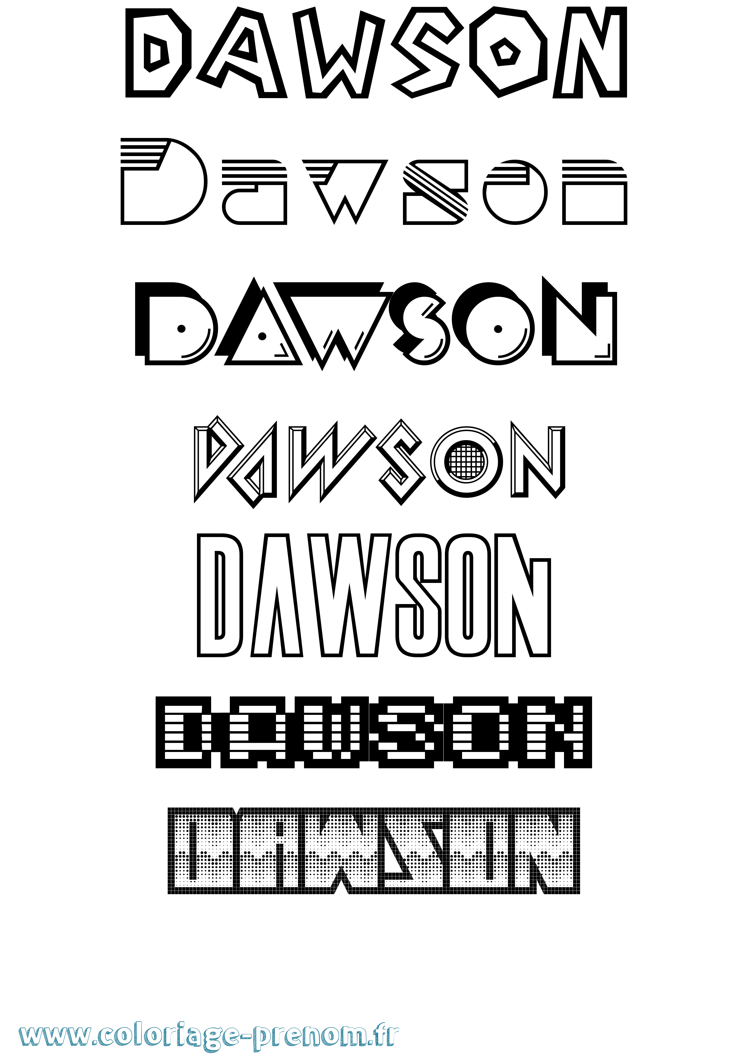 Coloriage Dawson Jeux Vidéos Coloriage prénom Dawson Jeux Vidéos