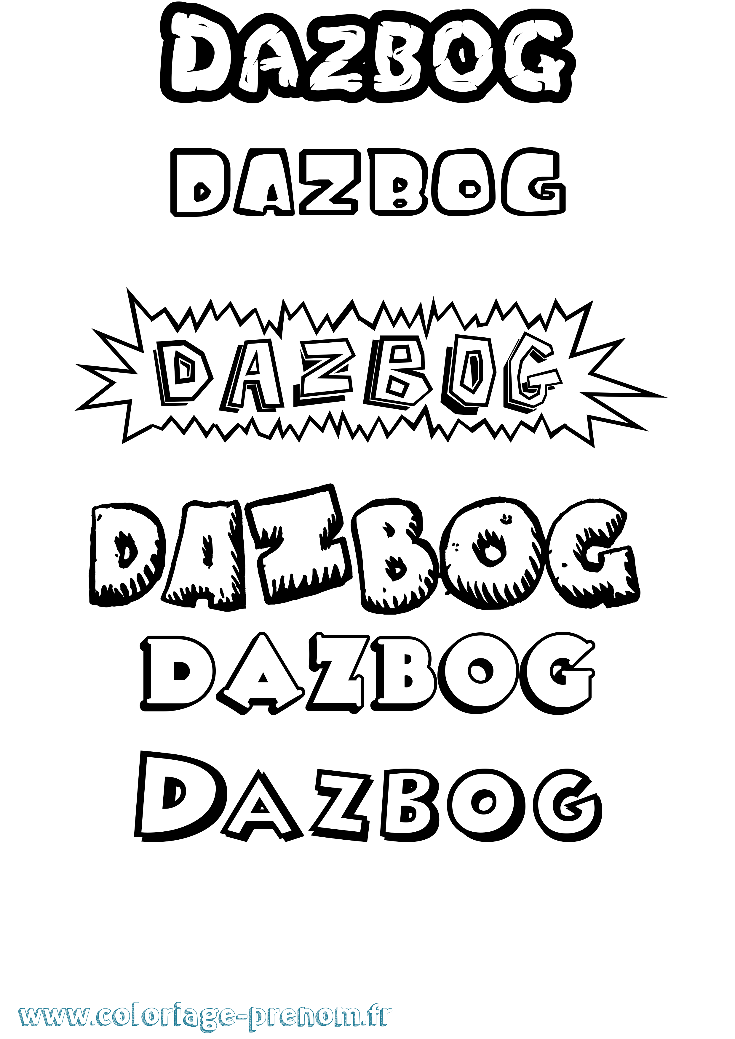 Coloriage Dazbog Dessin Animé Coloriage prénom Dazbog Dessin Animé