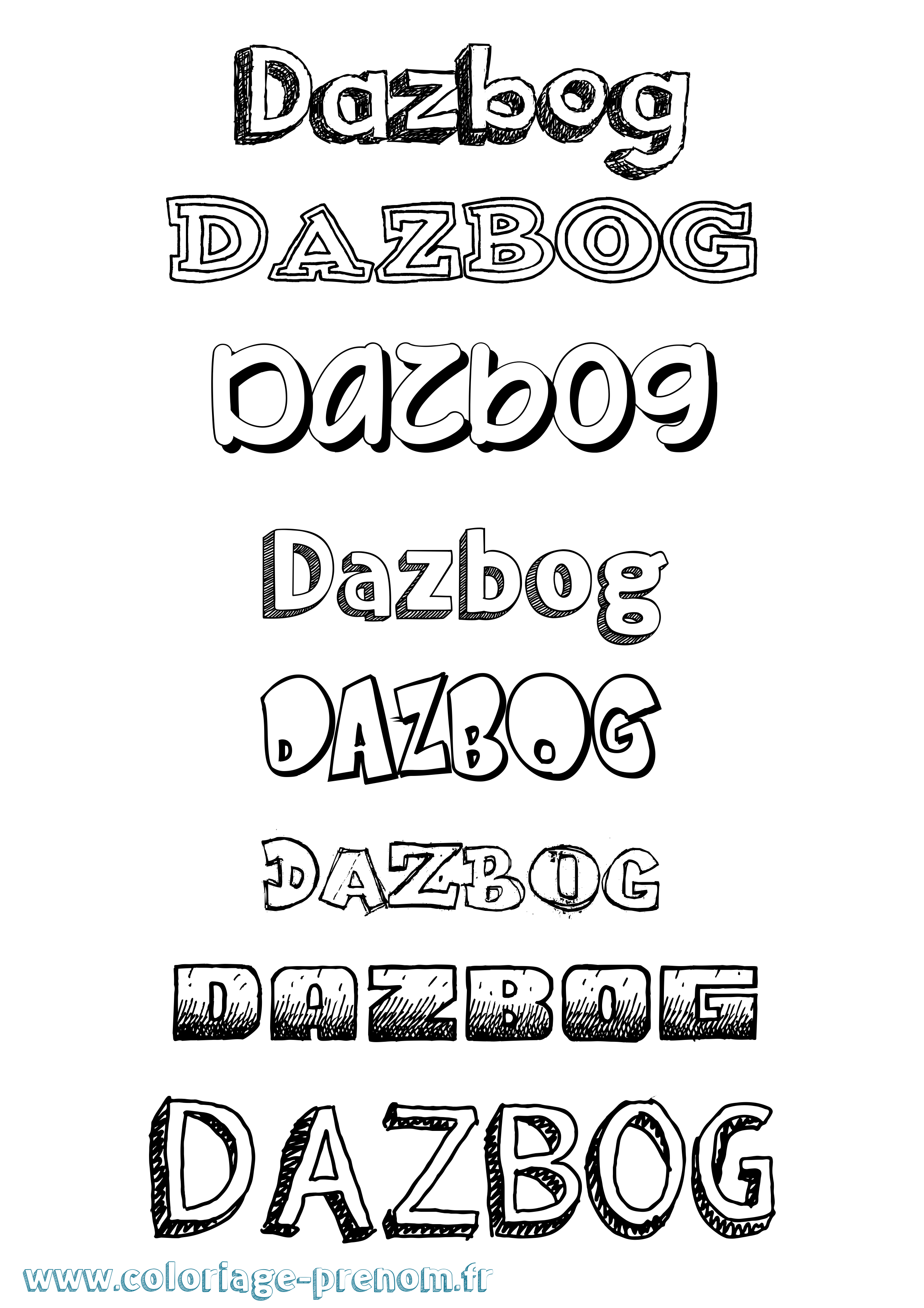 Coloriage Dazbog Dessiné Coloriage prénom Dazbog Dessiné