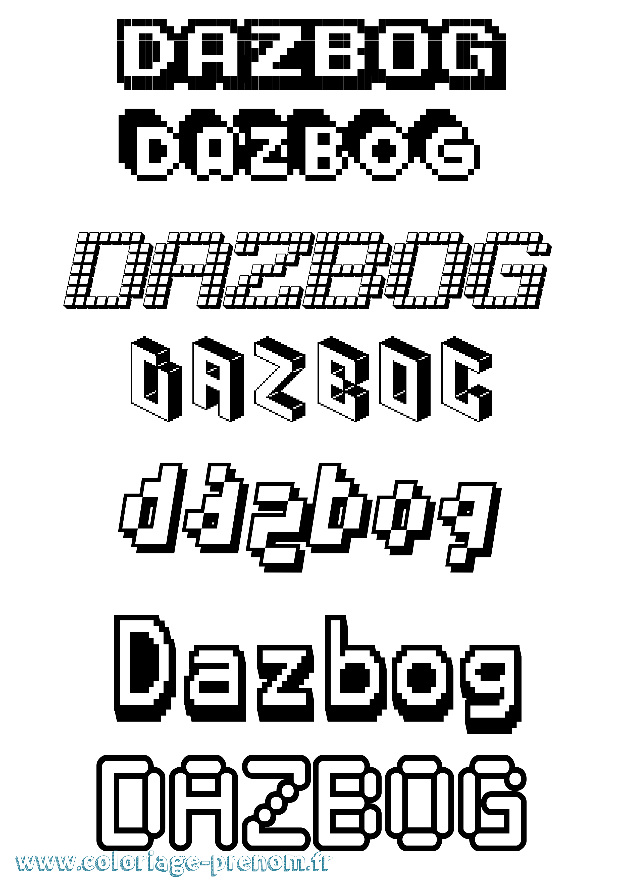 Coloriage Dazbog Pixel Coloriage prénom Dazbog Pixel