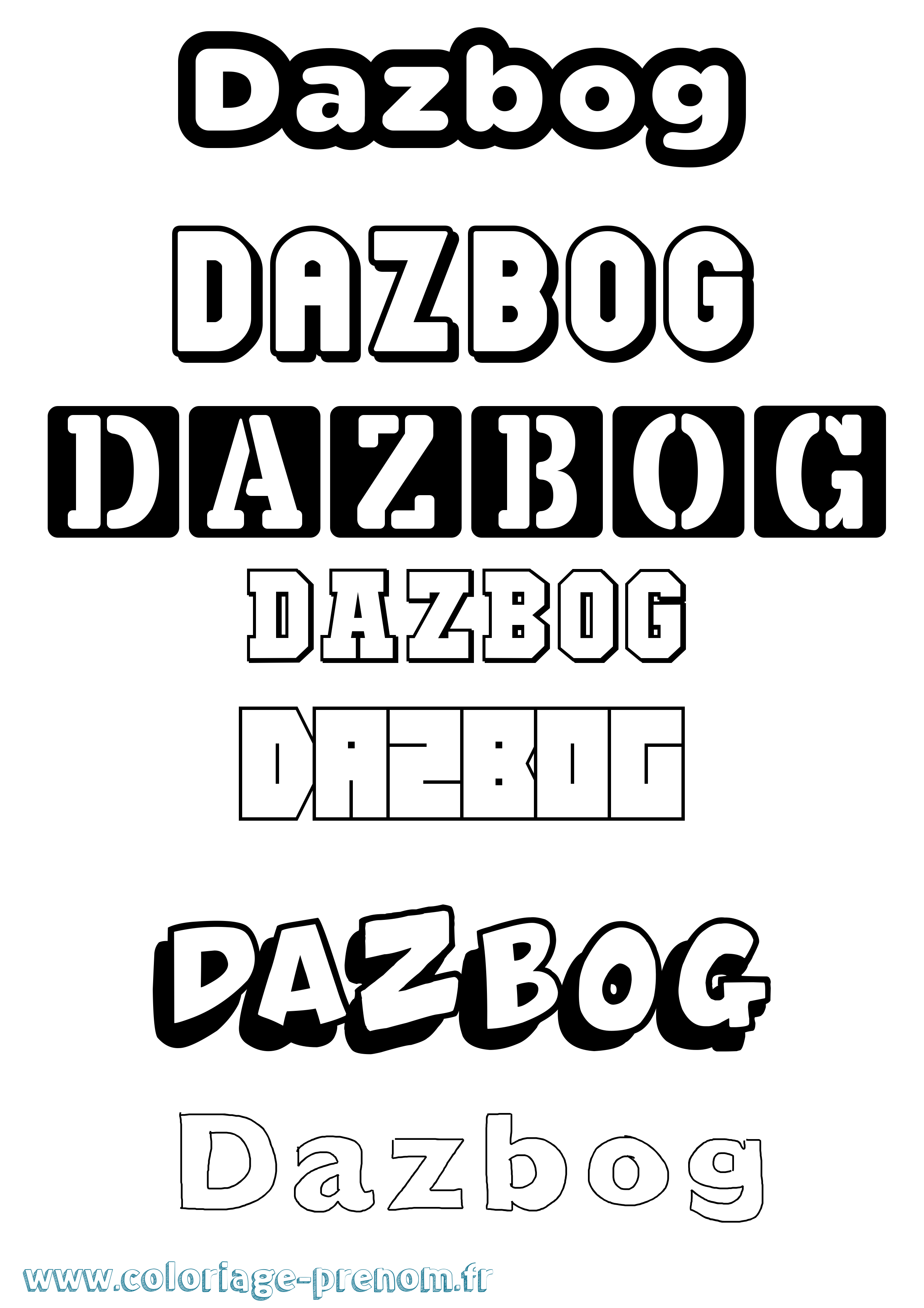 Coloriage Dazbog Simple Coloriage prénom Dazbog Simple