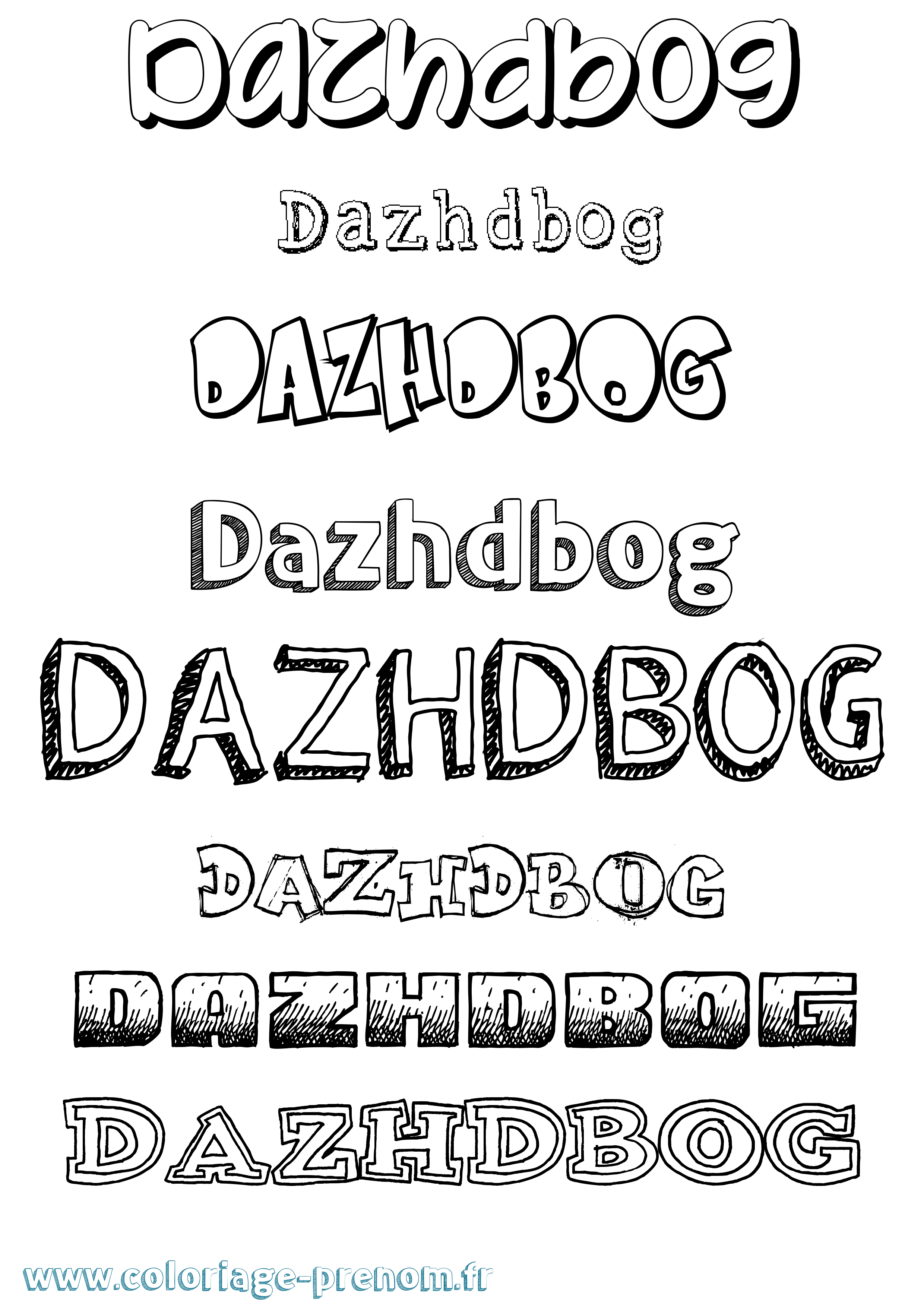 Coloriage prénom Dazhdbog Dessiné