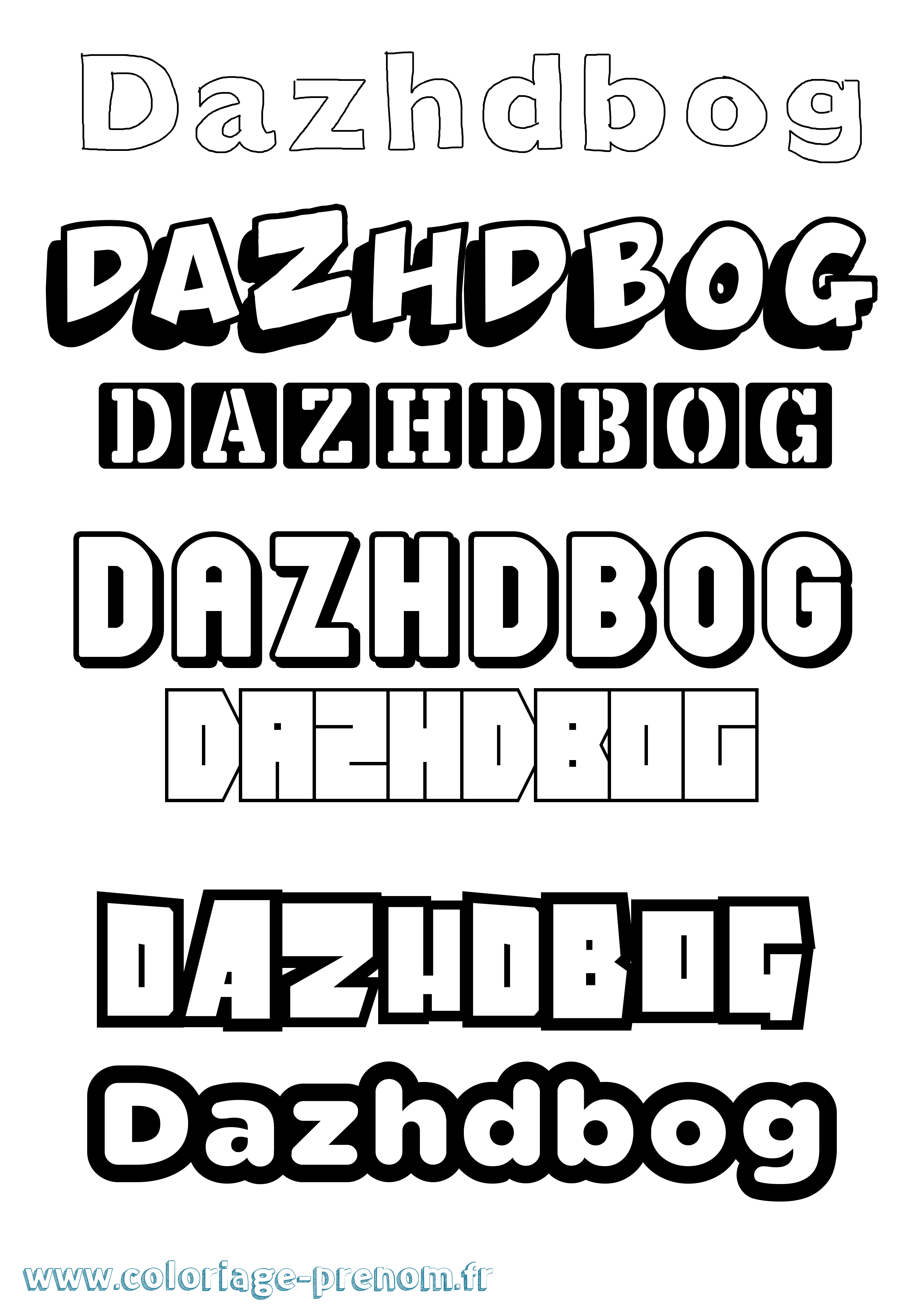Coloriage prénom Dazhdbog Simple
