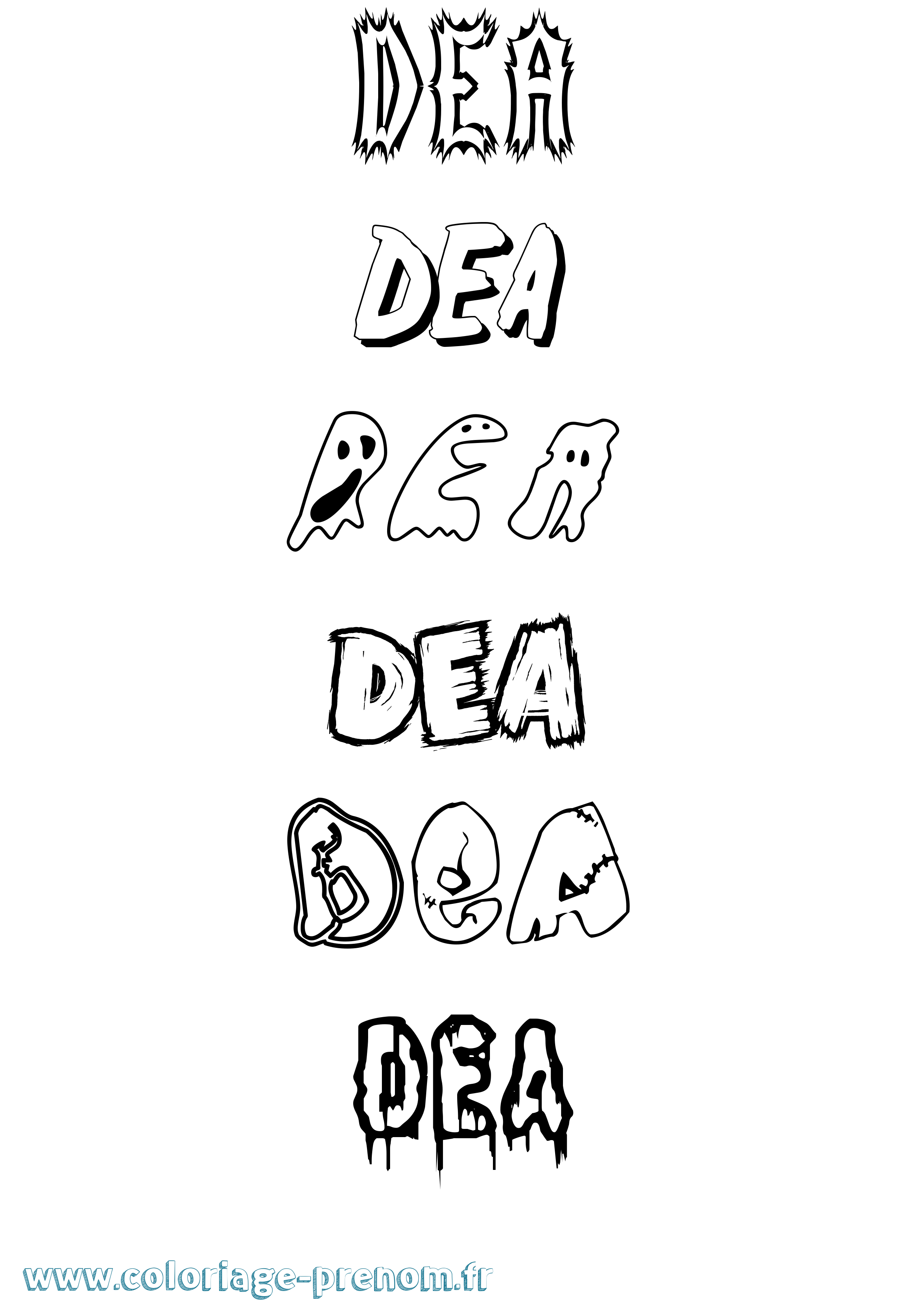 Coloriage Dea Frisson Coloriage prénom Dea Frisson