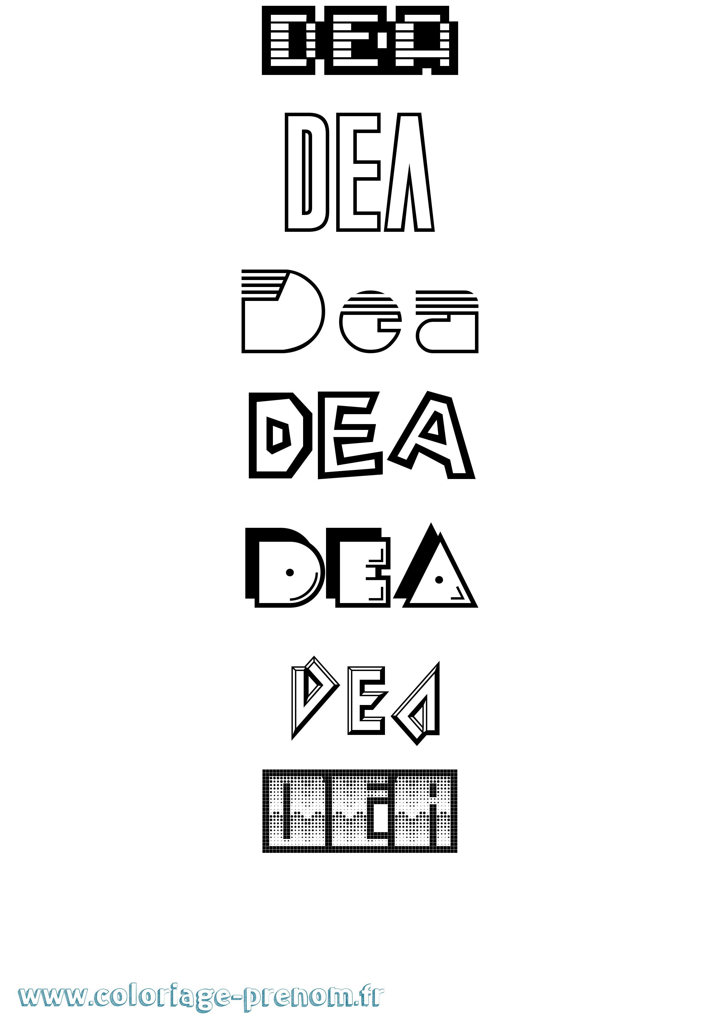 Coloriage Dea Jeux Vidéos Coloriage prénom Dea Jeux Vidéos