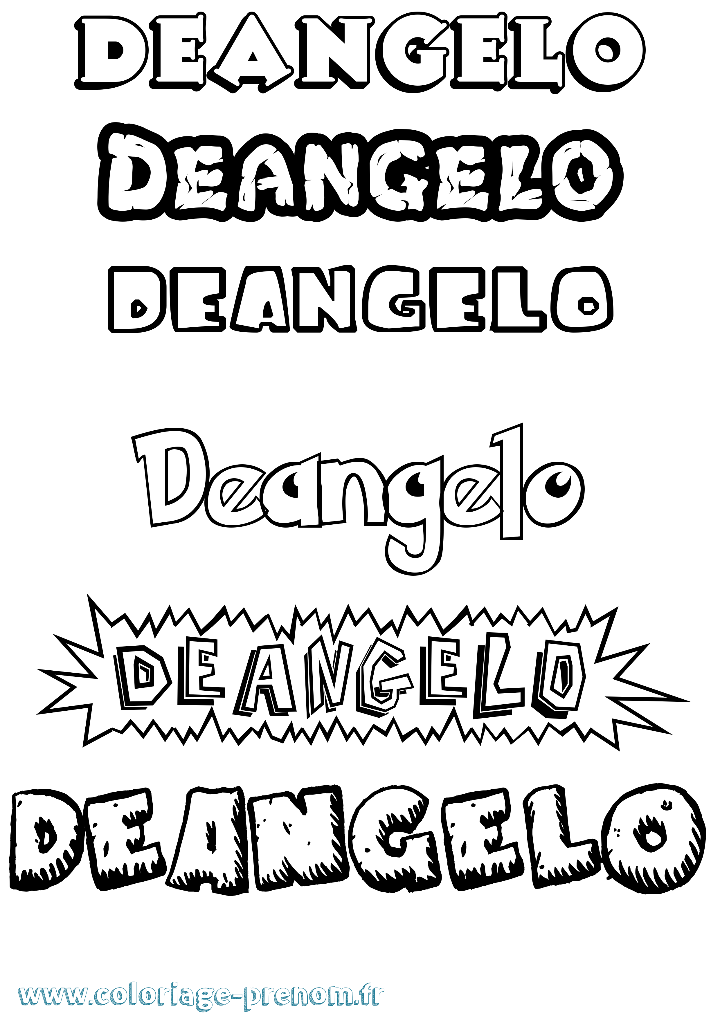 Coloriage prénom Deangelo Dessin Animé