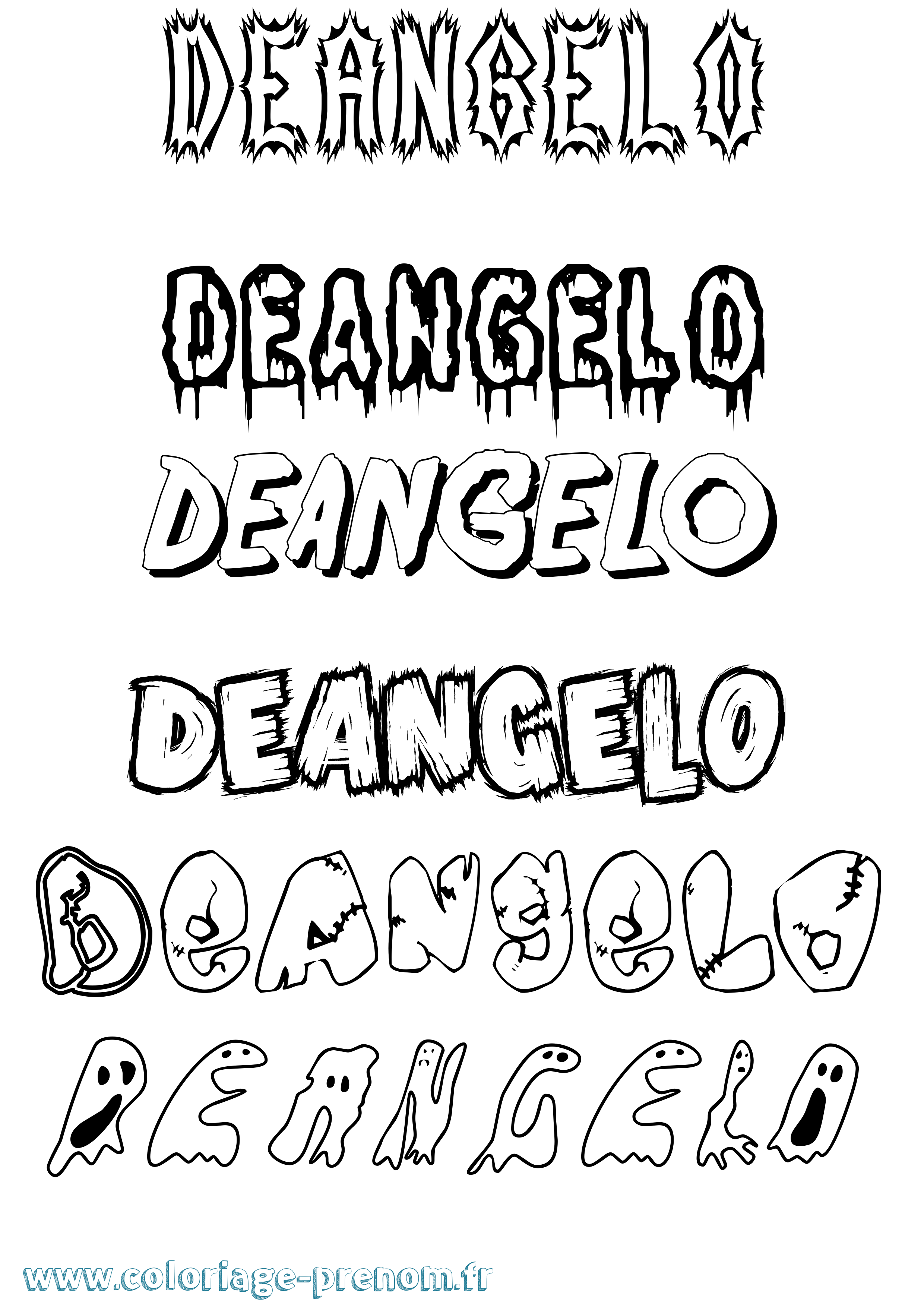 Coloriage prénom Deangelo Frisson