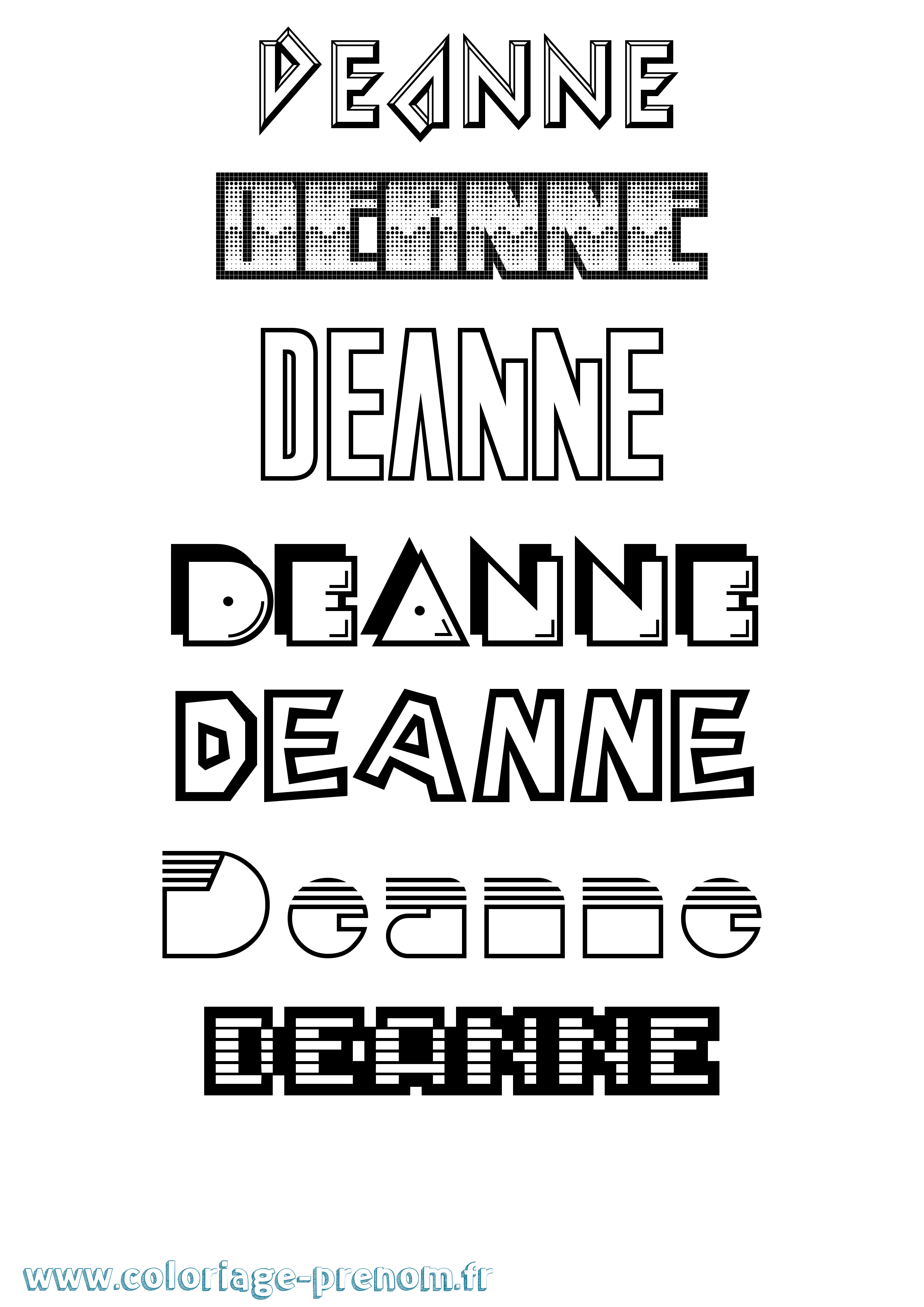 Coloriage Deanne Jeux Vidéos Coloriage prénom Deanne Jeux Vidéos