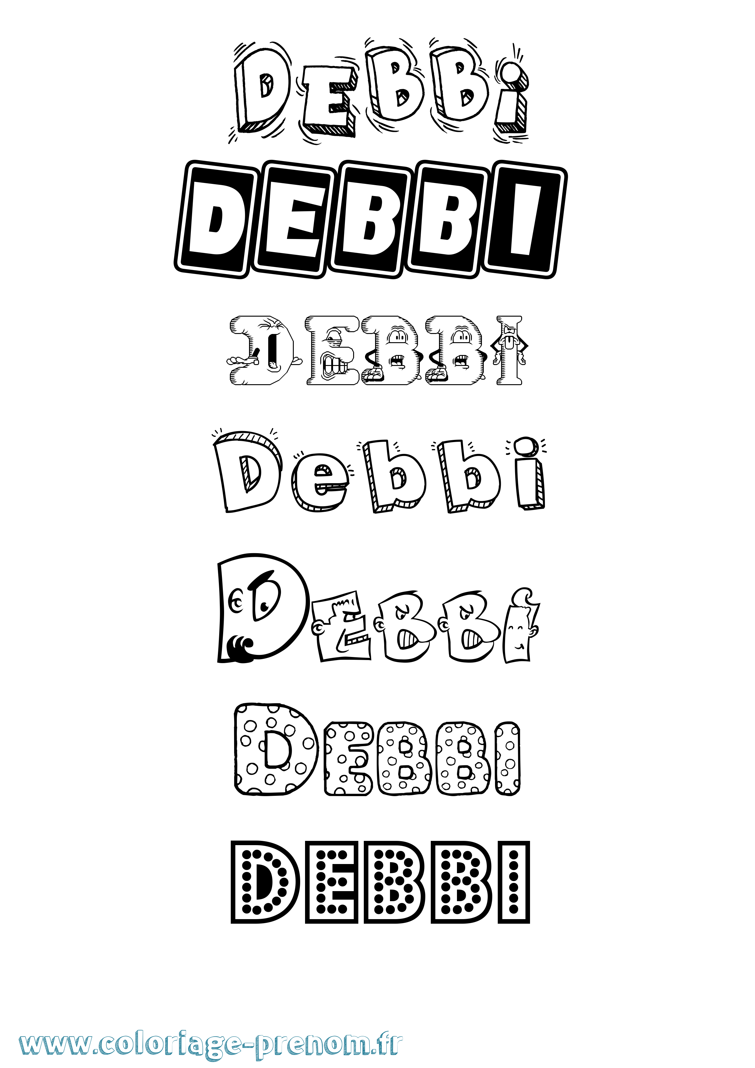Coloriage prénom Debbi Fun