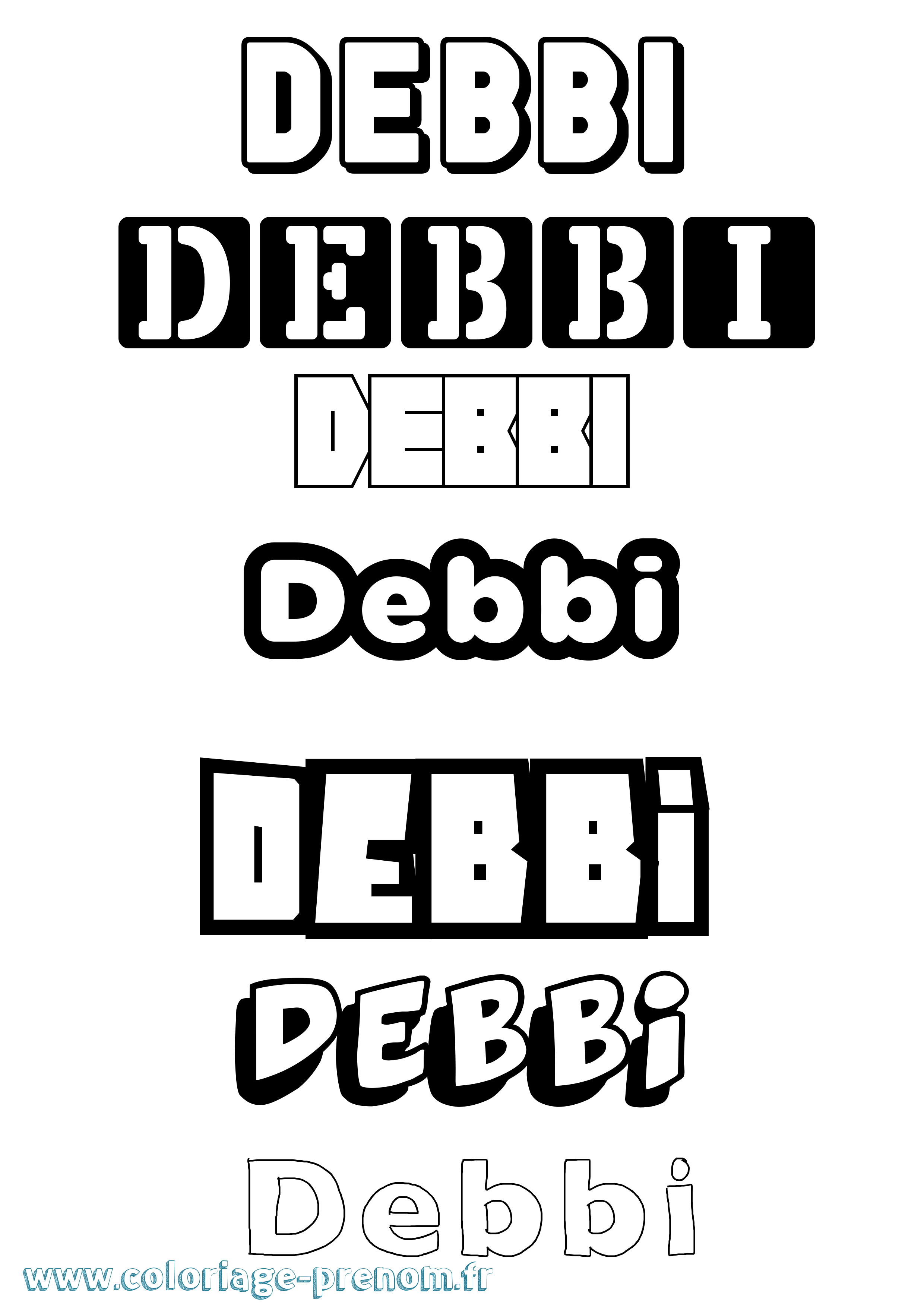 Coloriage prénom Debbi Simple