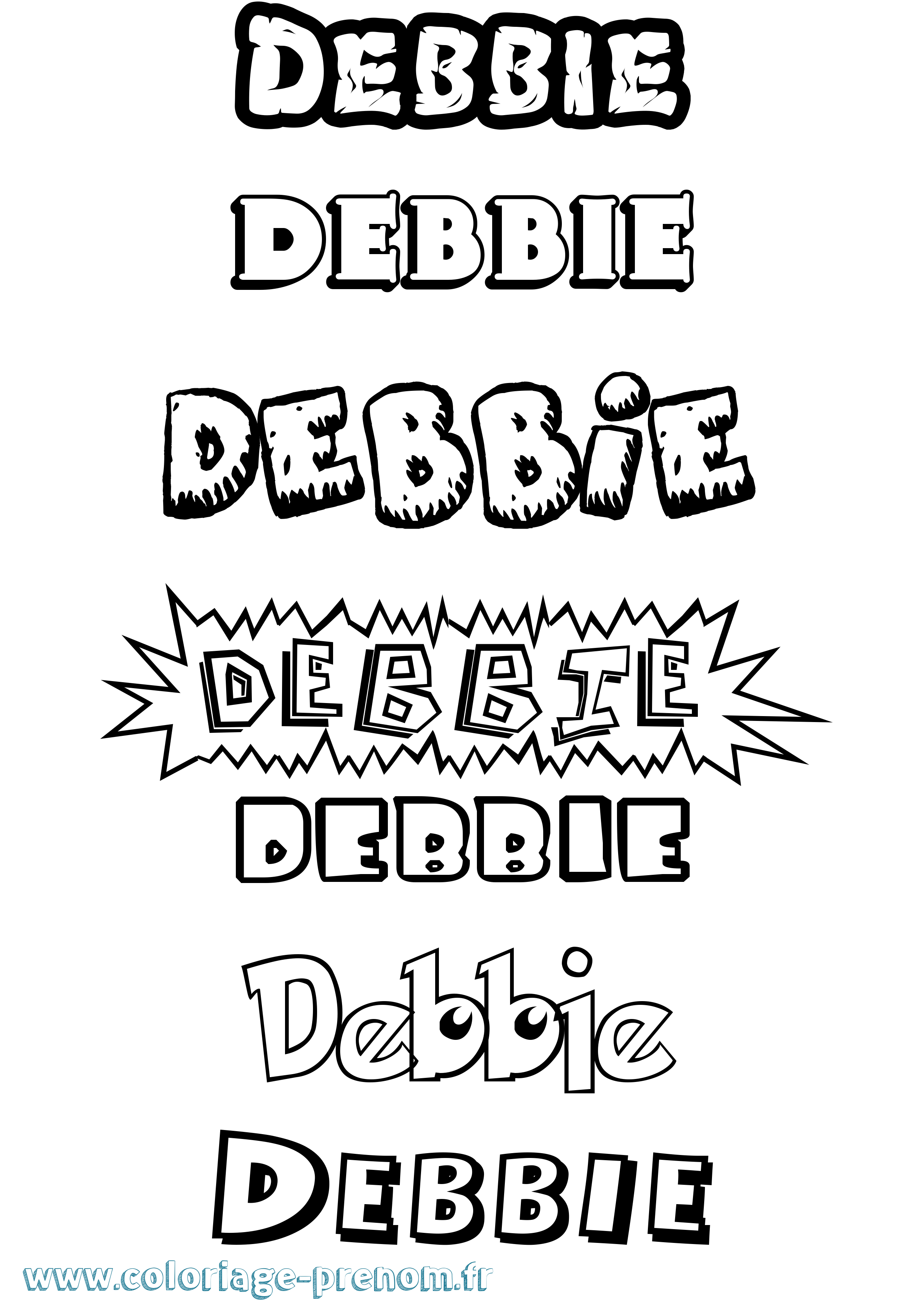 Coloriage prénom Debbie Dessin Animé