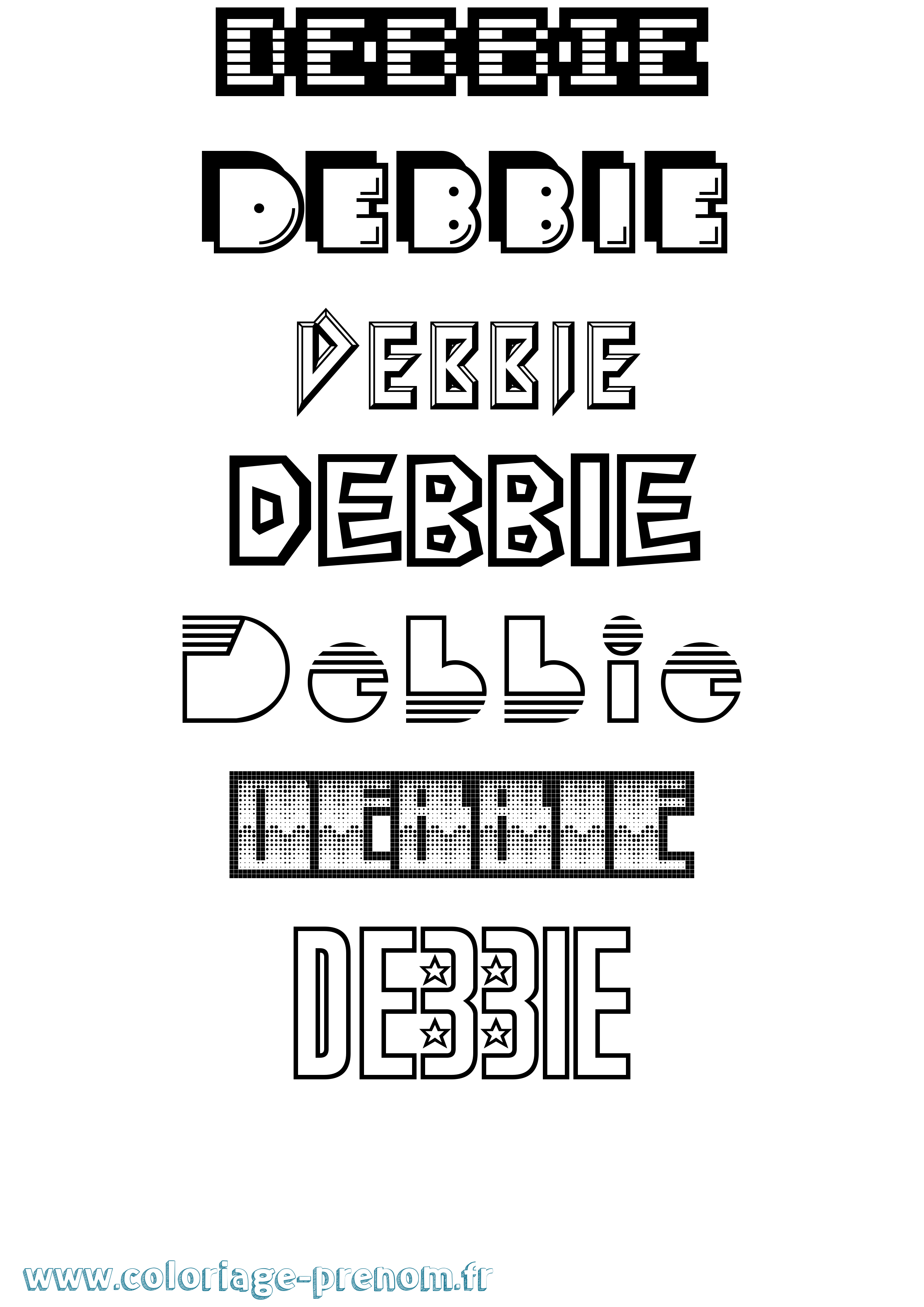 Coloriage prénom Debbie Jeux Vidéos