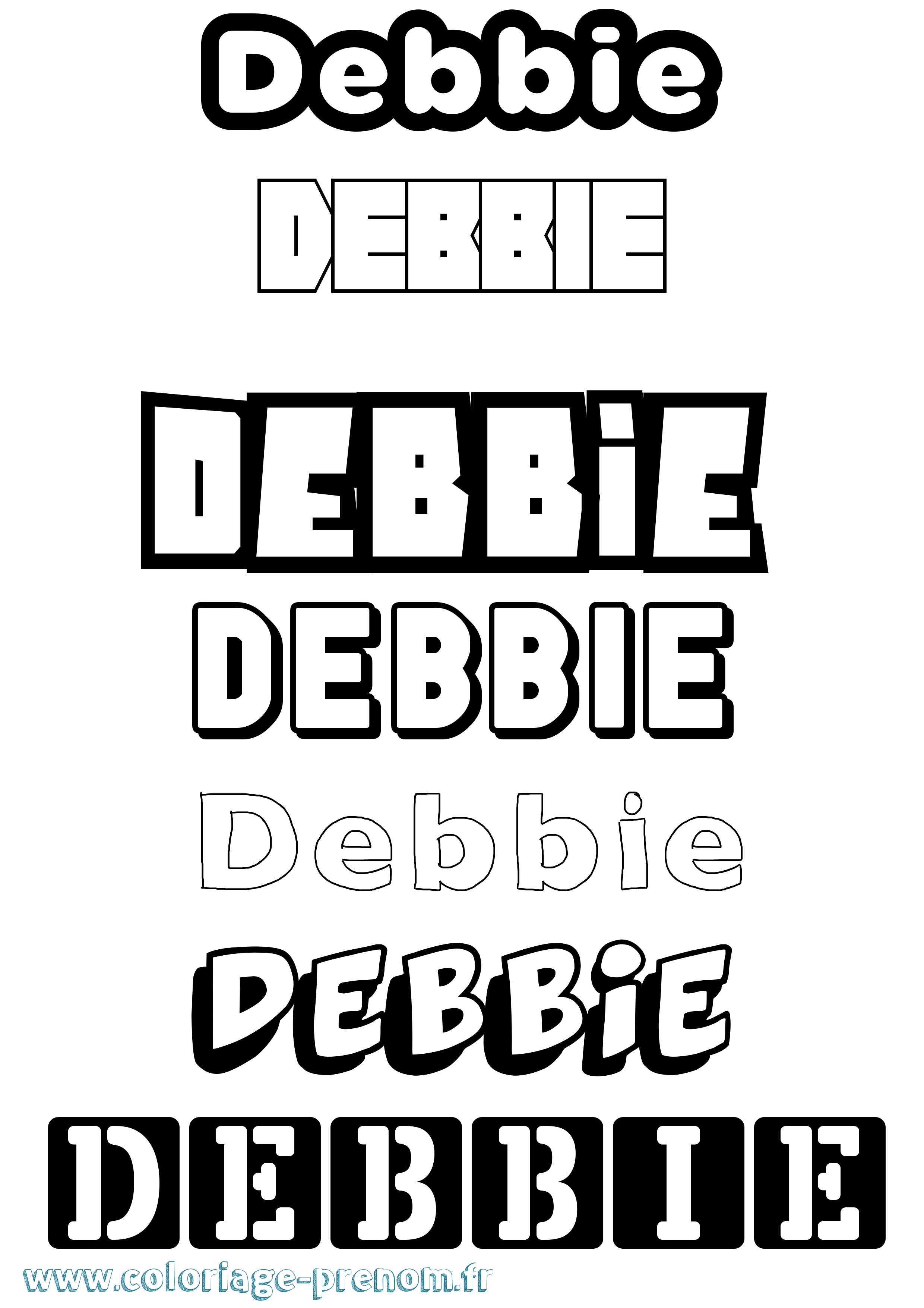 Coloriage prénom Debbie Simple