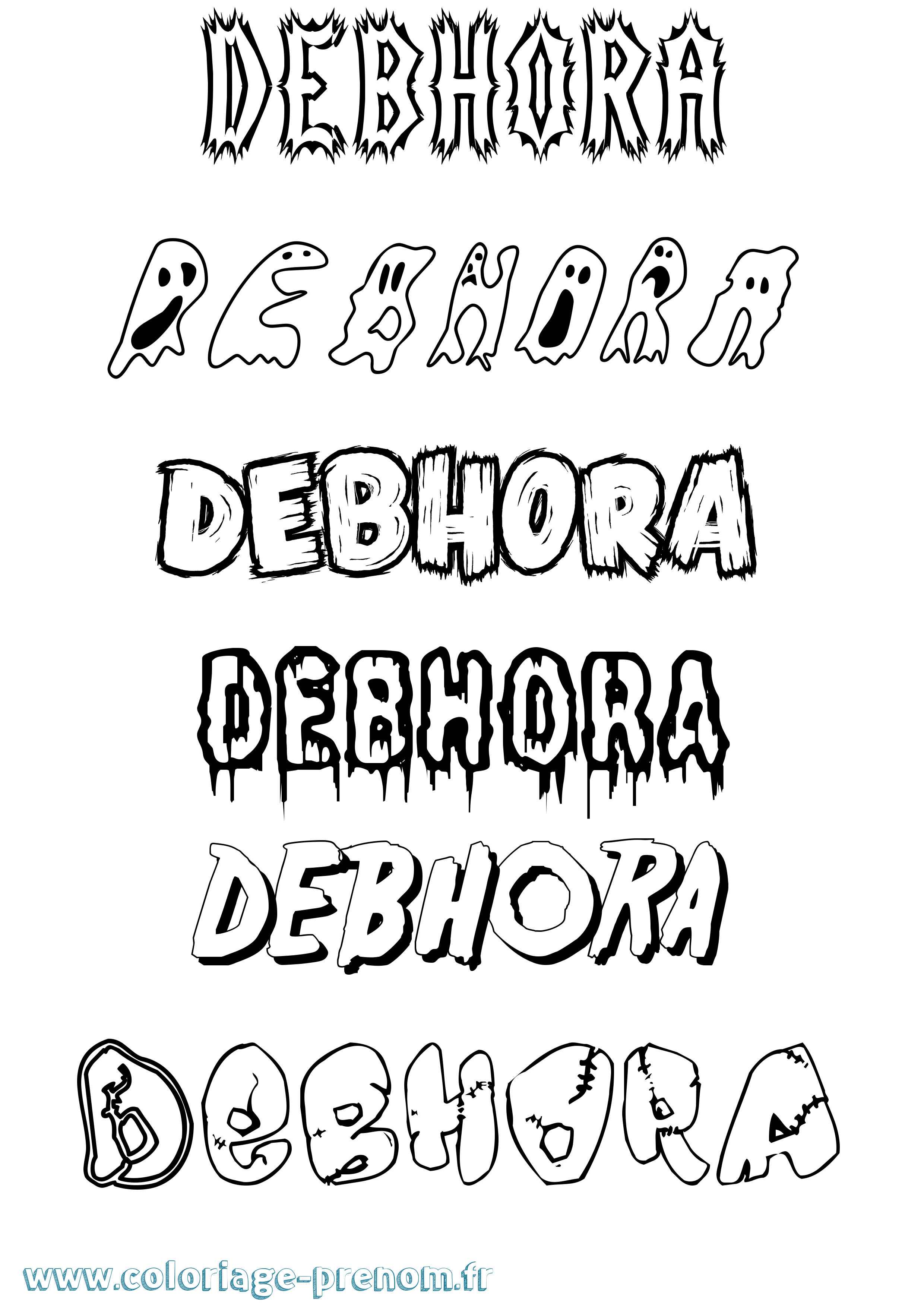 Coloriage Debhora Frisson Coloriage prénom Debhora Frisson