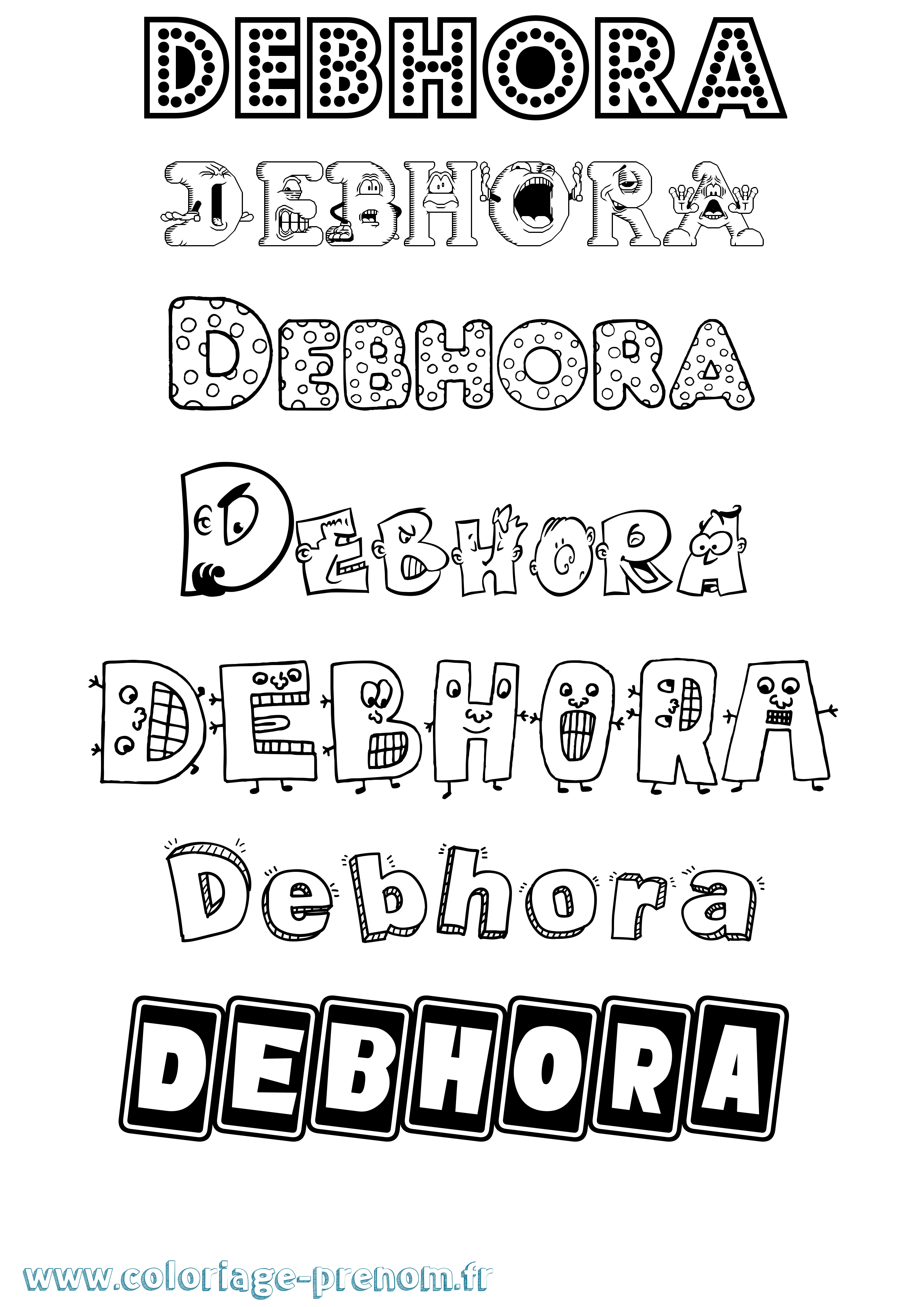 Coloriage Debhora Fun Coloriage prénom Debhora Fun