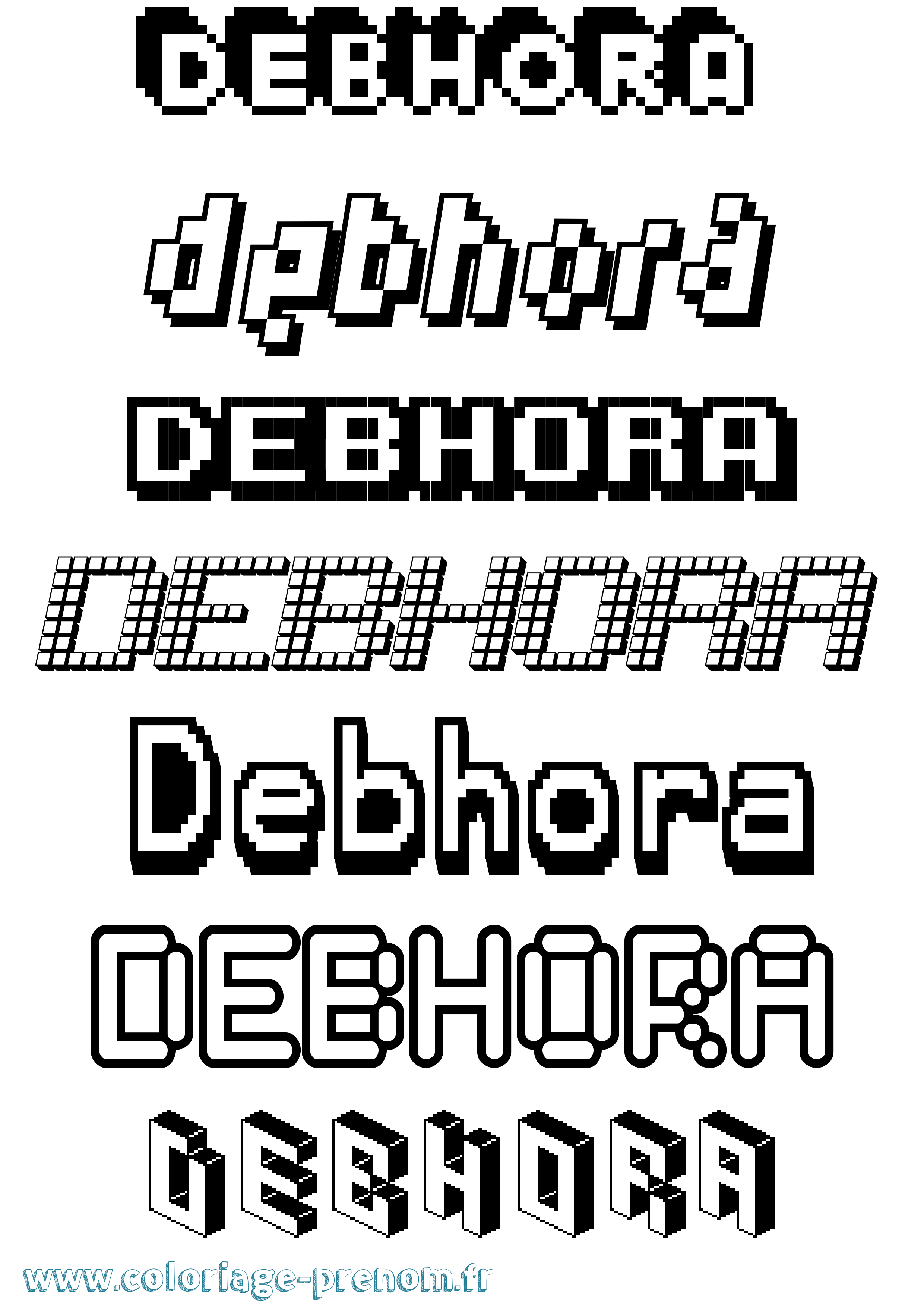 Coloriage Debhora Pixel Coloriage prénom Debhora Pixel