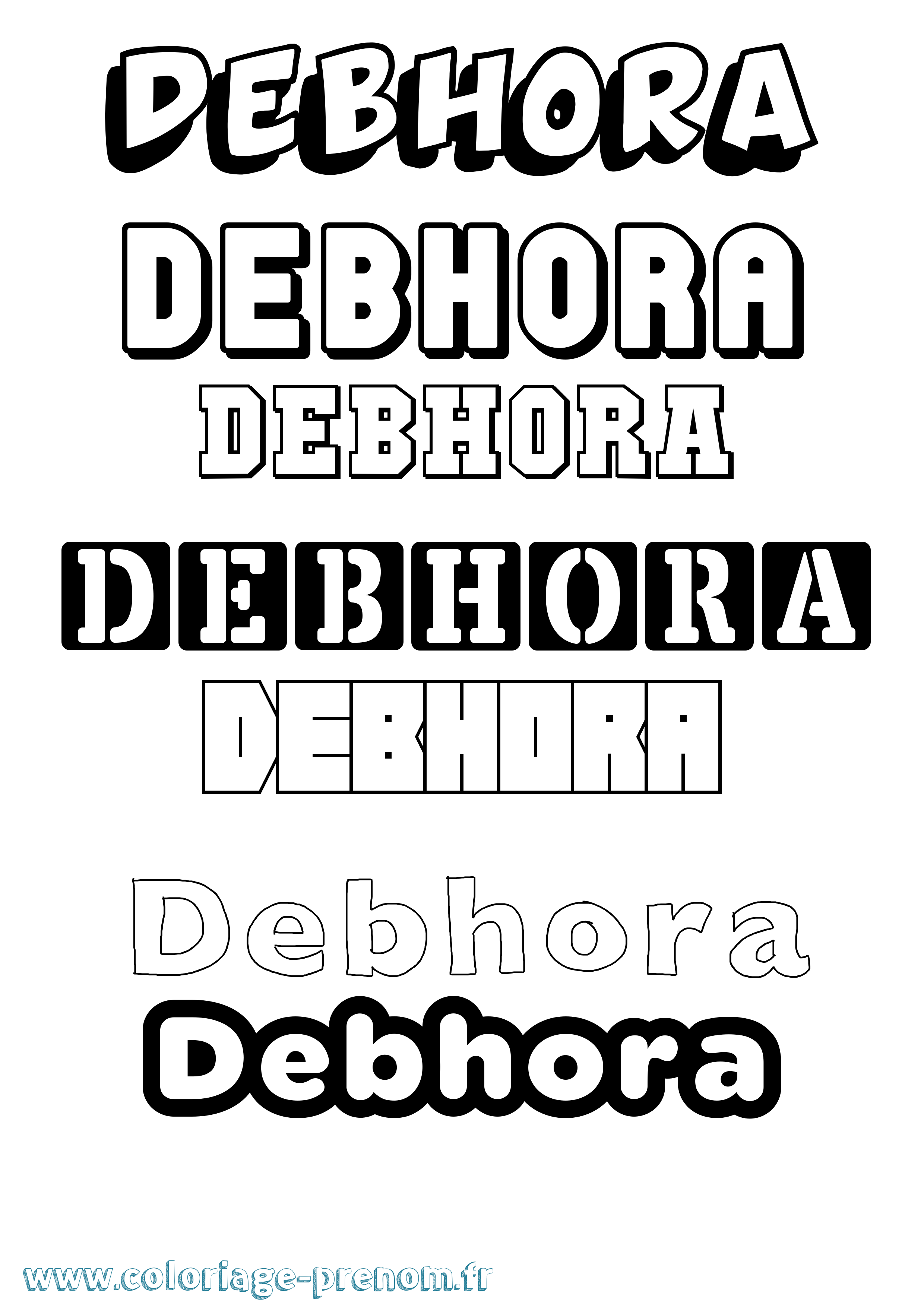 Coloriage Debhora Simple Coloriage prénom Debhora Simple