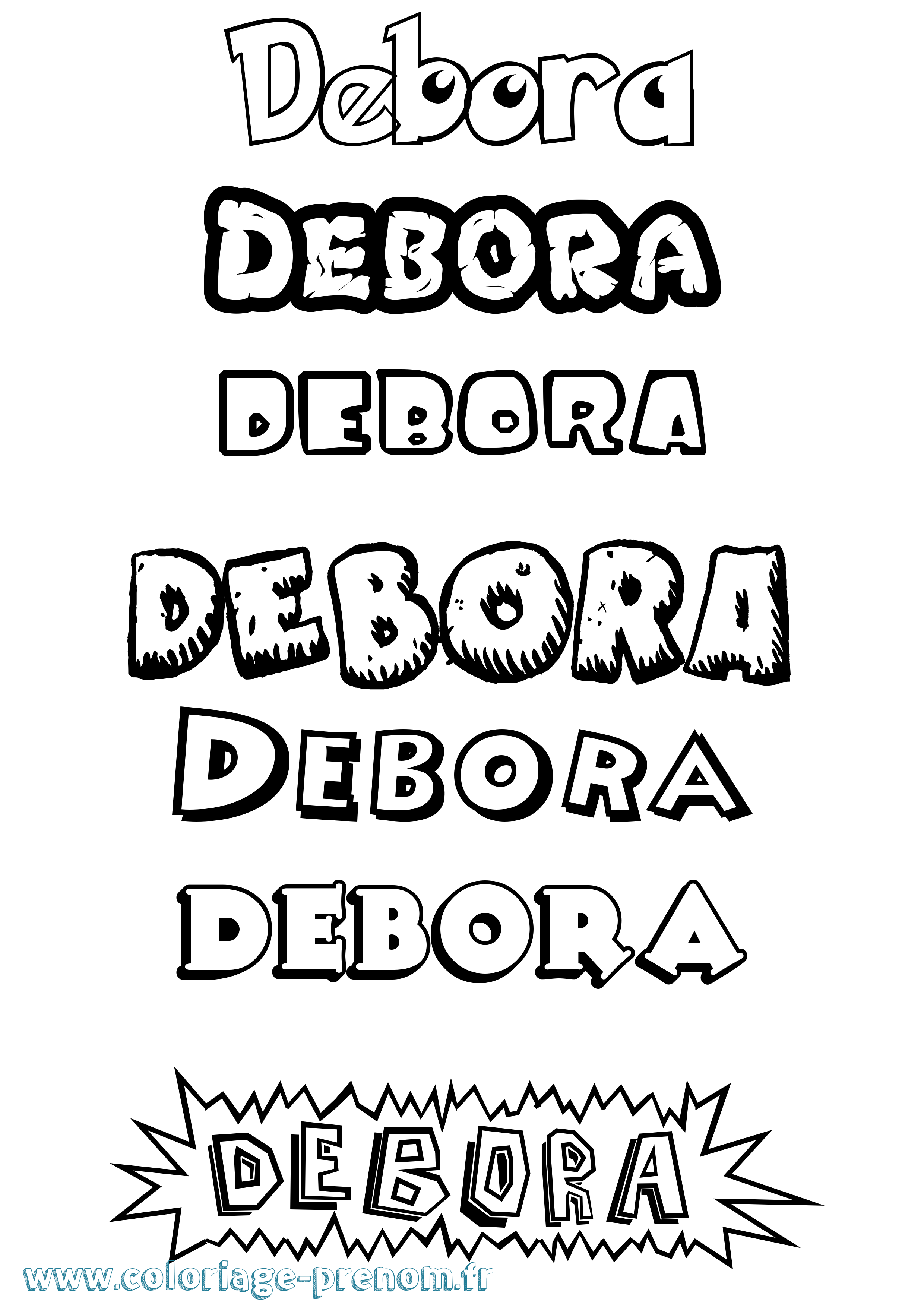 Coloriage Debora Dessin Animé Coloriage prénom Debora Dessin Animé