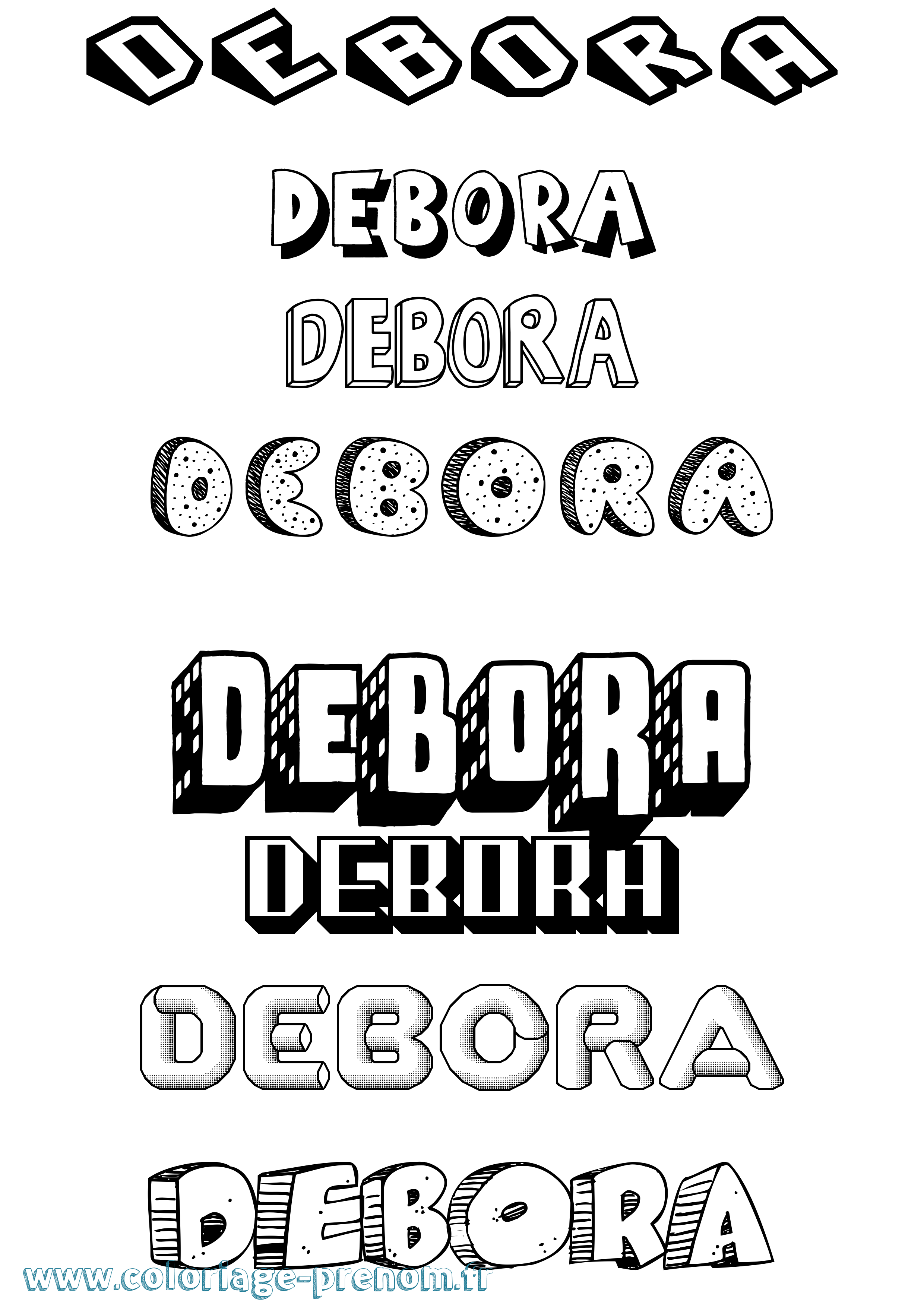 Coloriage Debora Effet 3D Coloriage prénom Debora Effet 3D