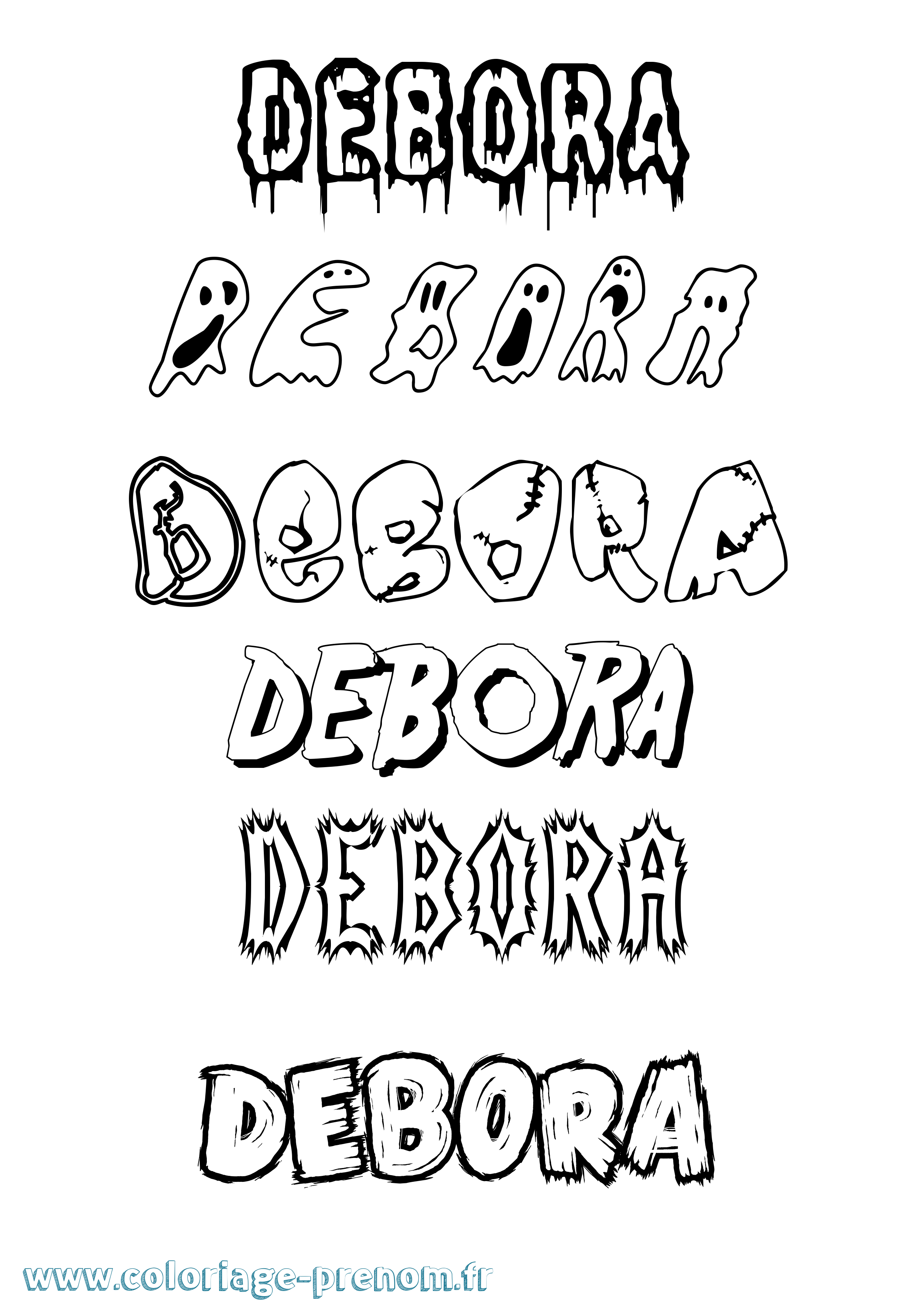 Coloriage prénom Debora Frisson