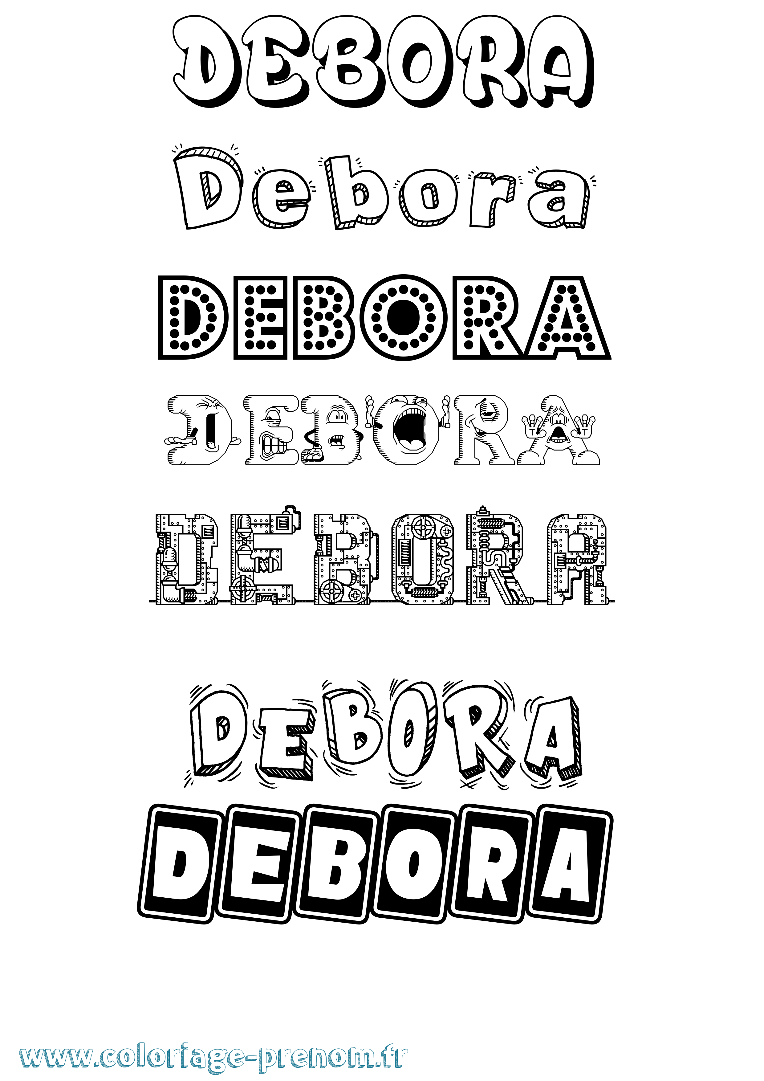Coloriage prénom Debora Fun