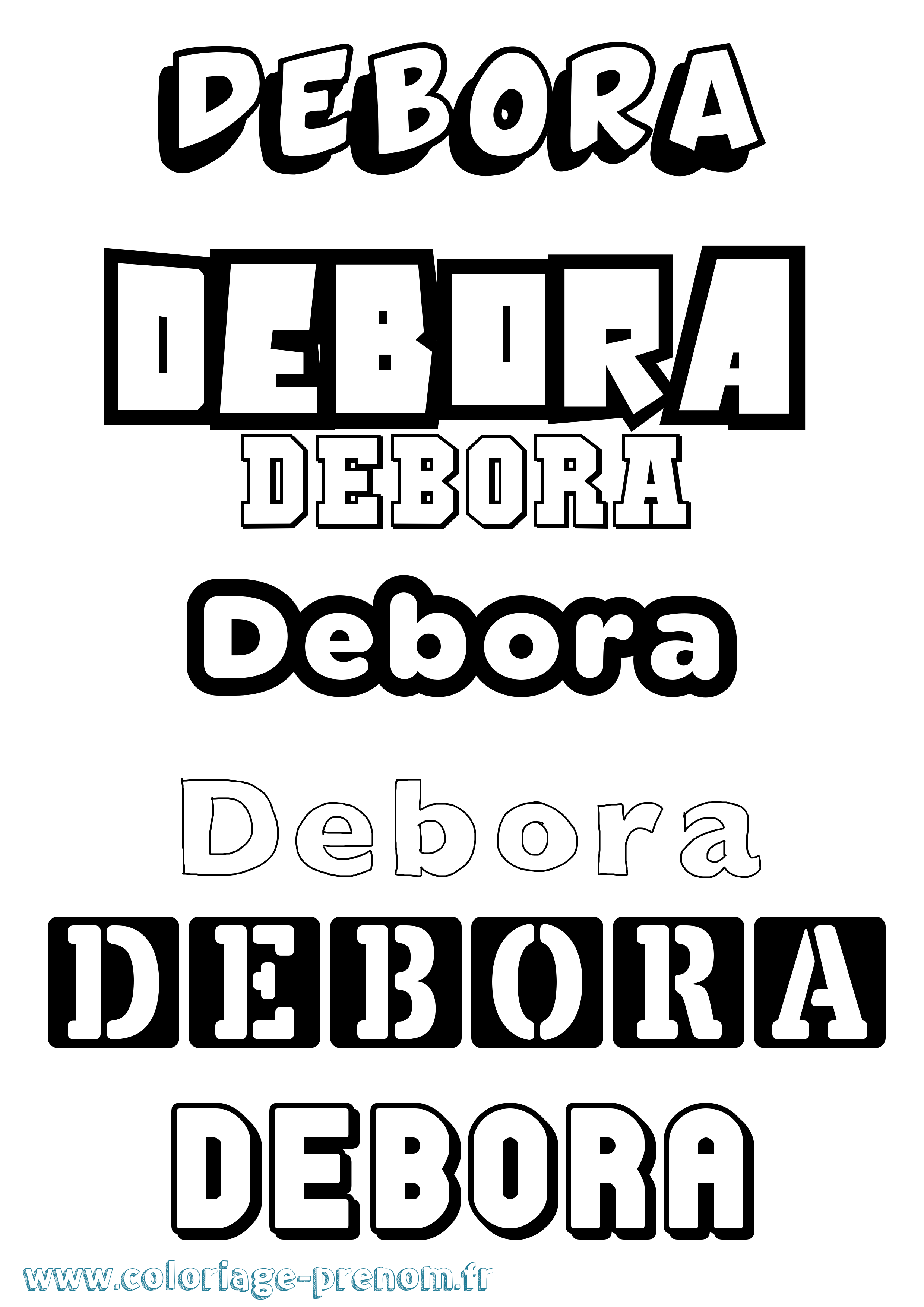 Coloriage Debora Simple Coloriage prénom Debora Simple