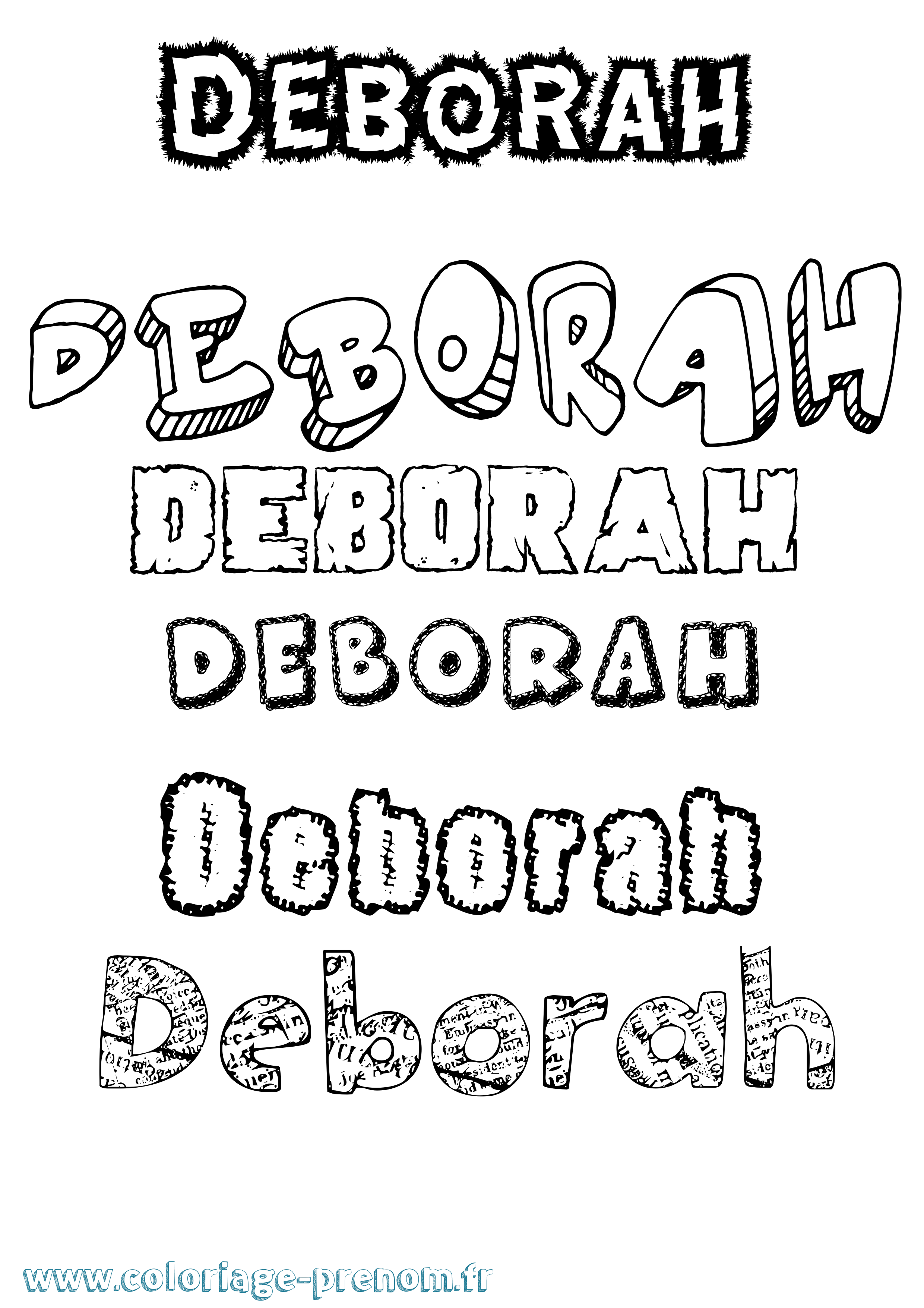 Coloriage Deborah Destructuré Coloriage prénom Deborah Destructuré