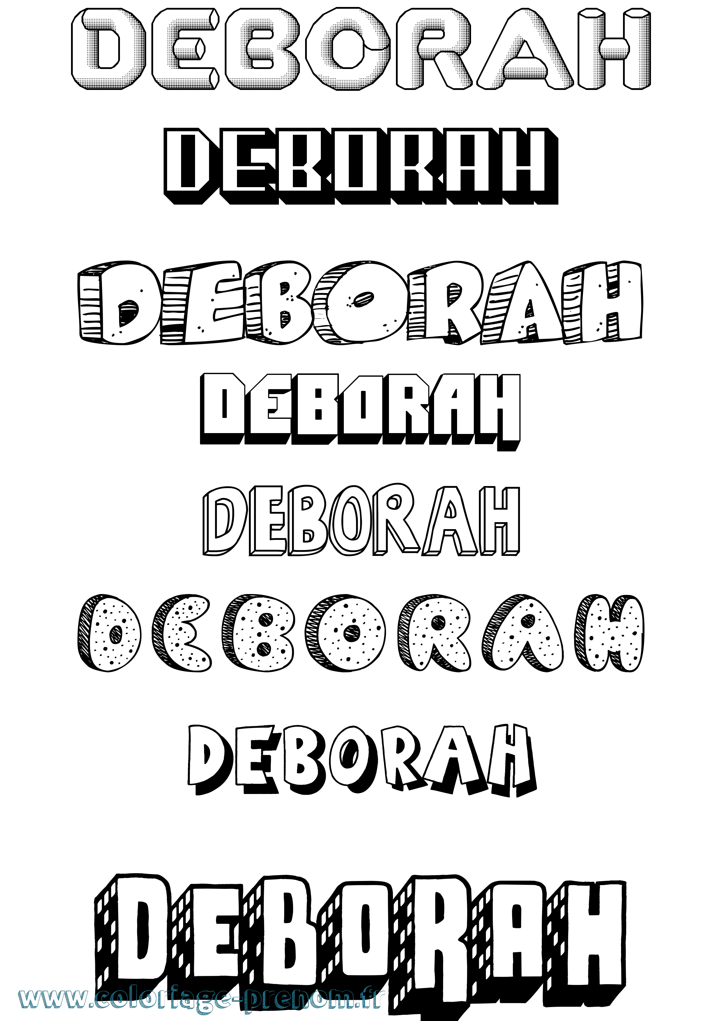 Coloriage Deborah Effet 3D Coloriage prénom Deborah Effet 3D