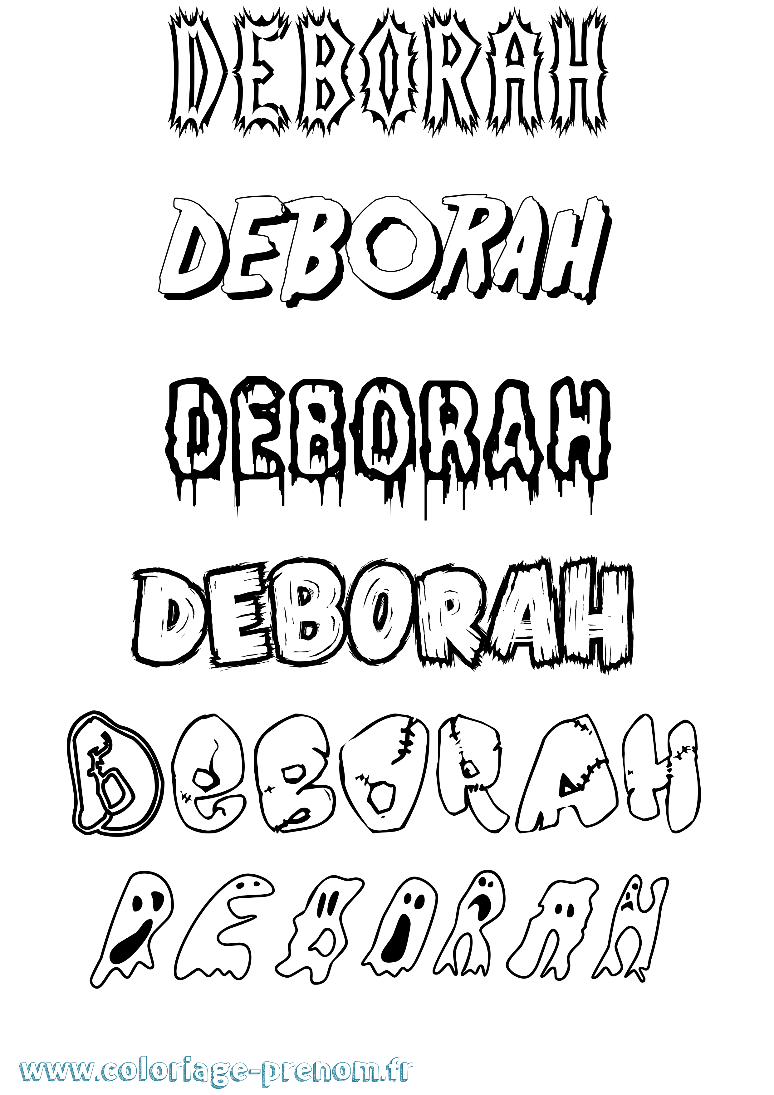 Coloriage Deborah Frisson Coloriage prénom Deborah Frisson