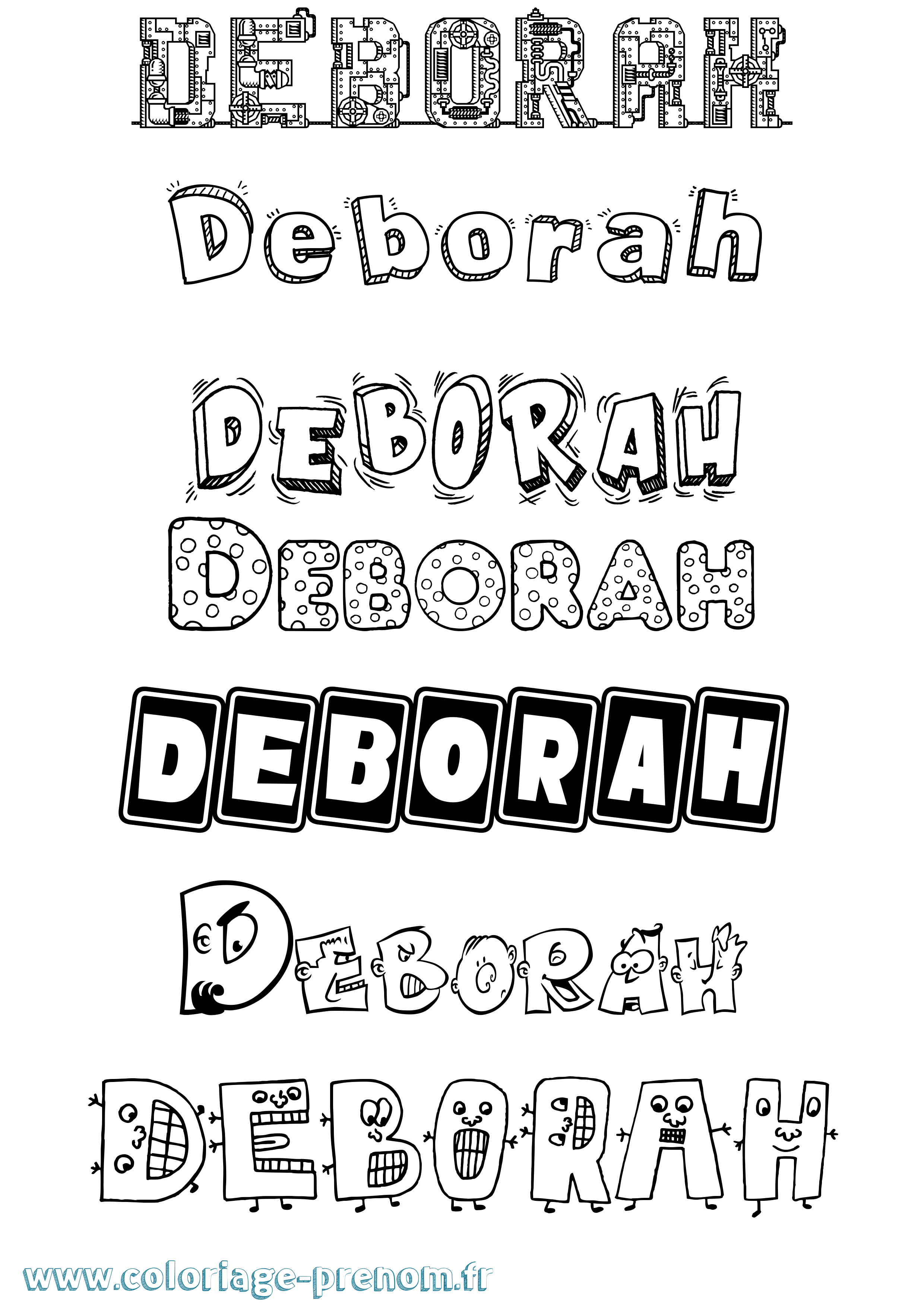 Coloriage Deborah Fun Coloriage prénom Deborah Fun