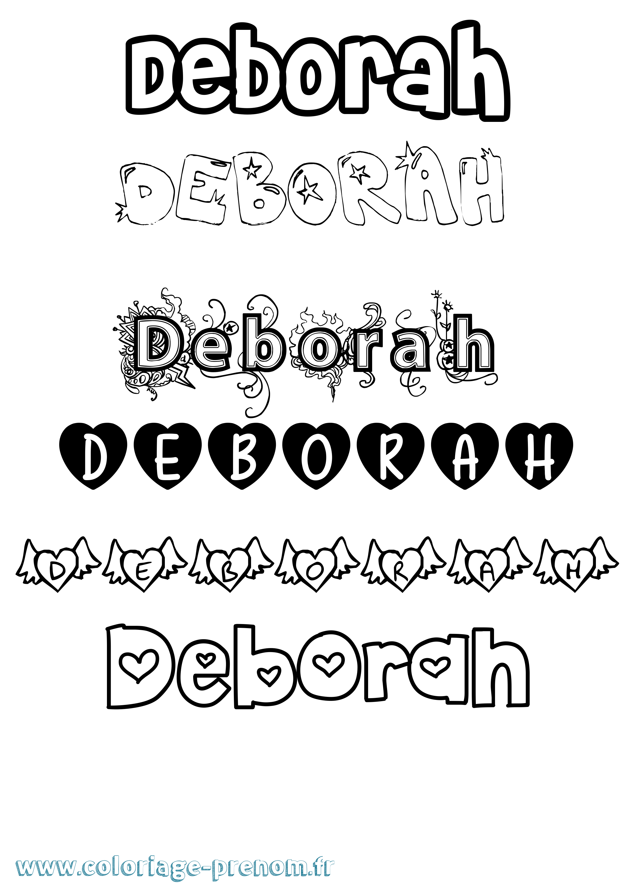 Coloriage Deborah Girly Coloriage prénom Deborah Girly