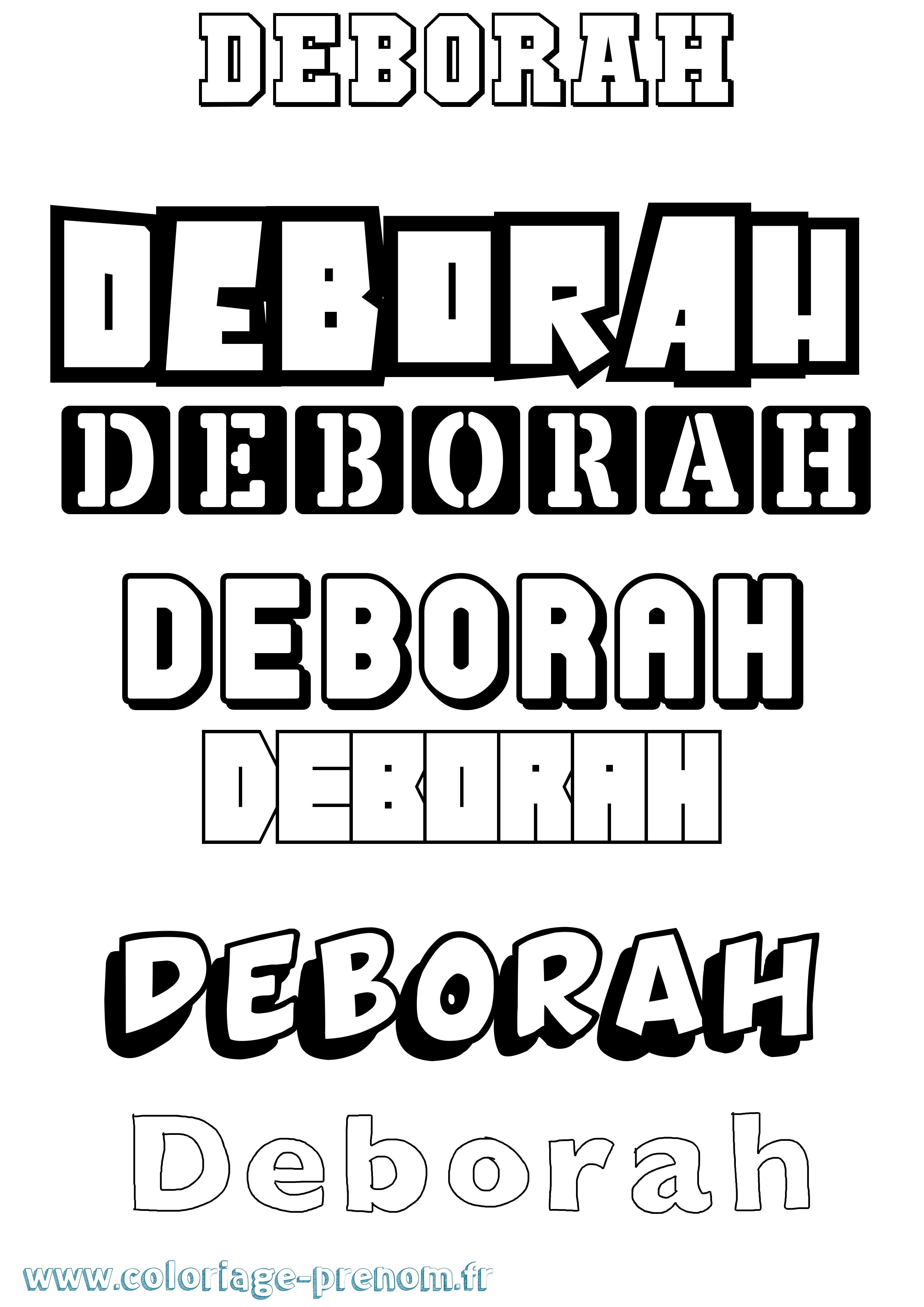 Coloriage Deborah Simple Coloriage prénom Deborah Simple