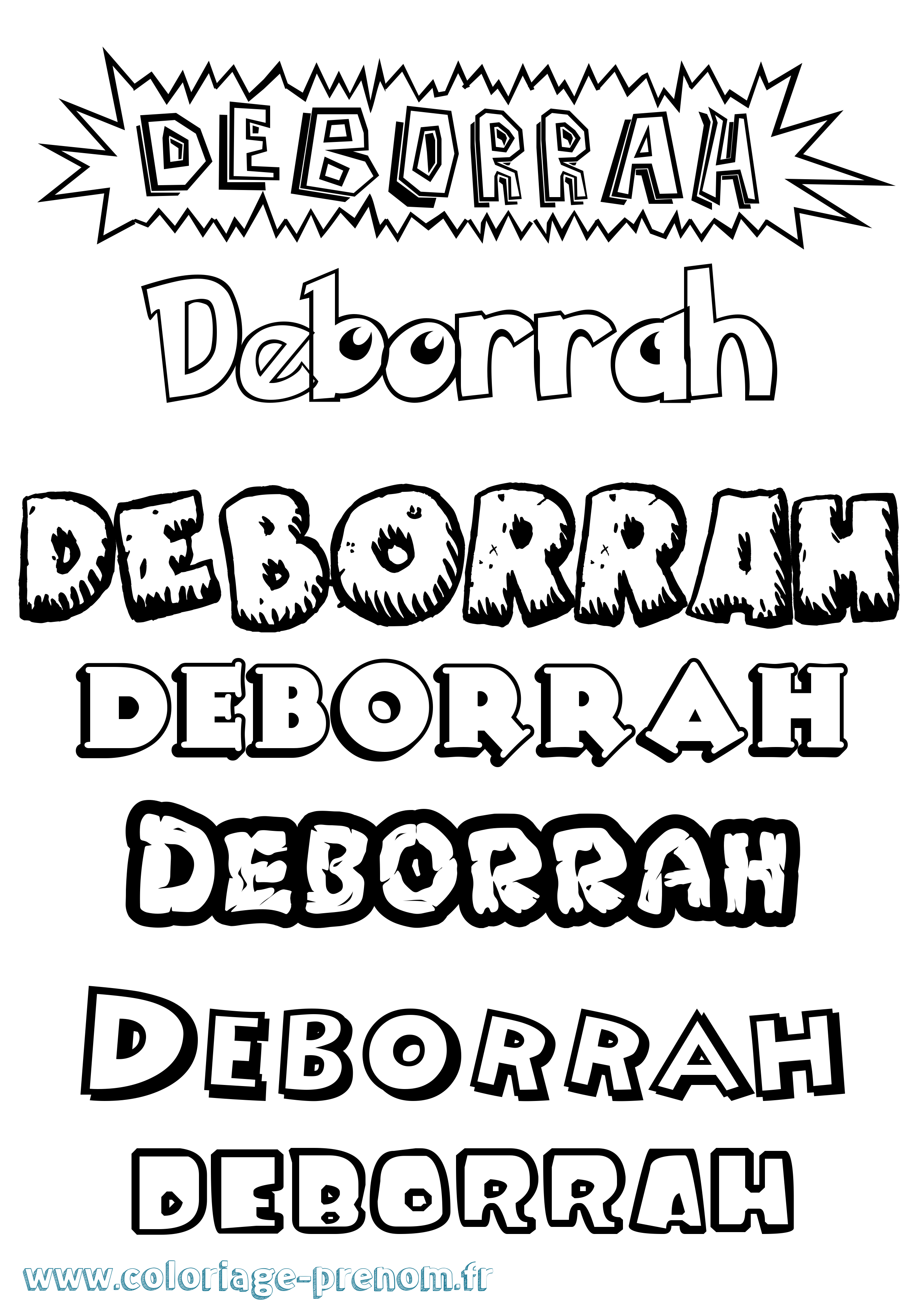 Coloriage prénom Deborrah Dessin Animé