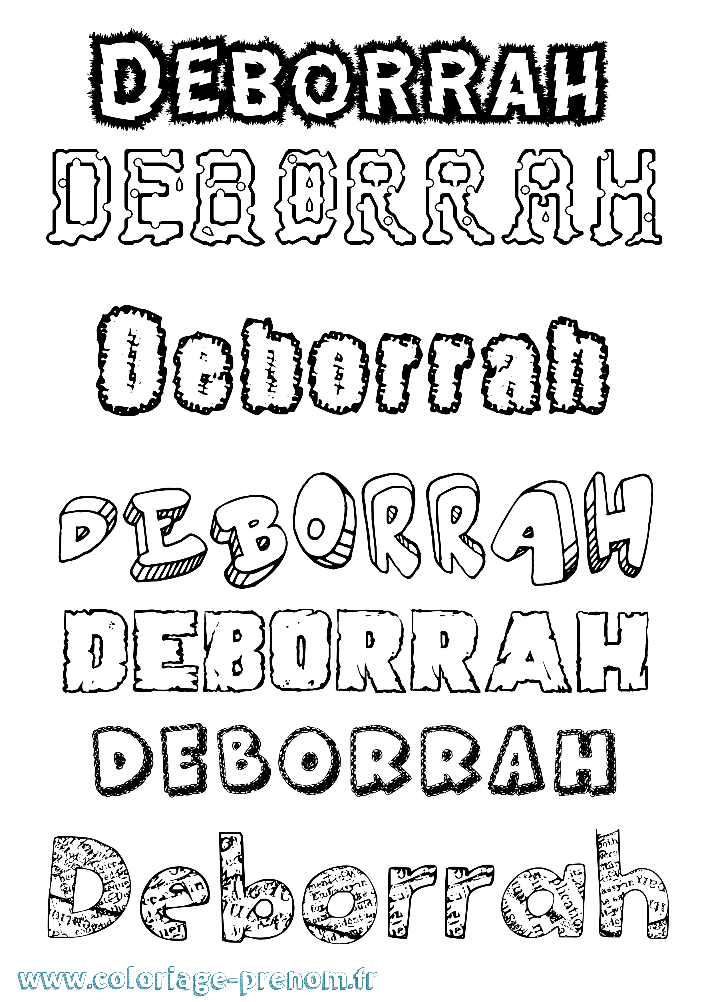Coloriage prénom Deborrah Destructuré