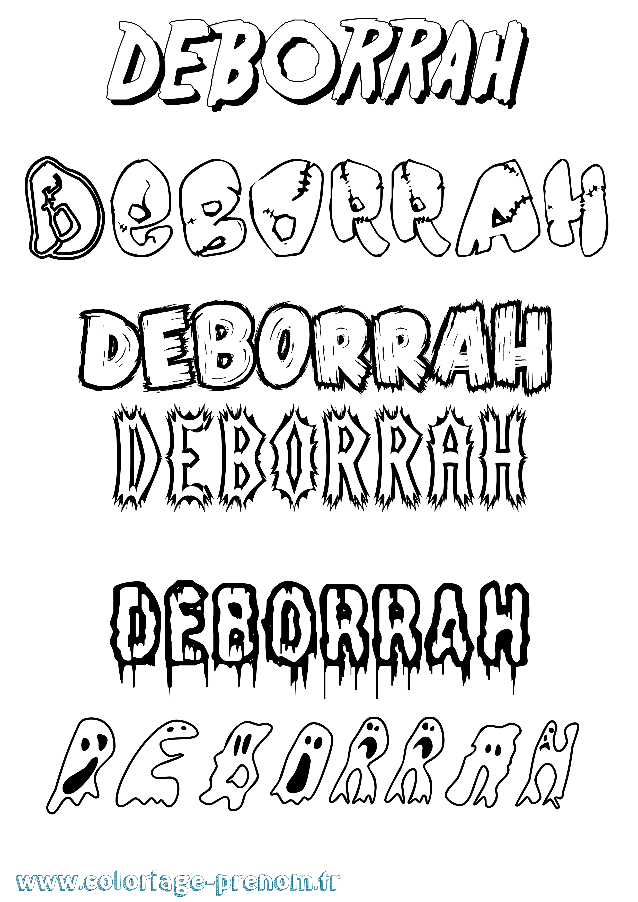 Coloriage prénom Deborrah Frisson