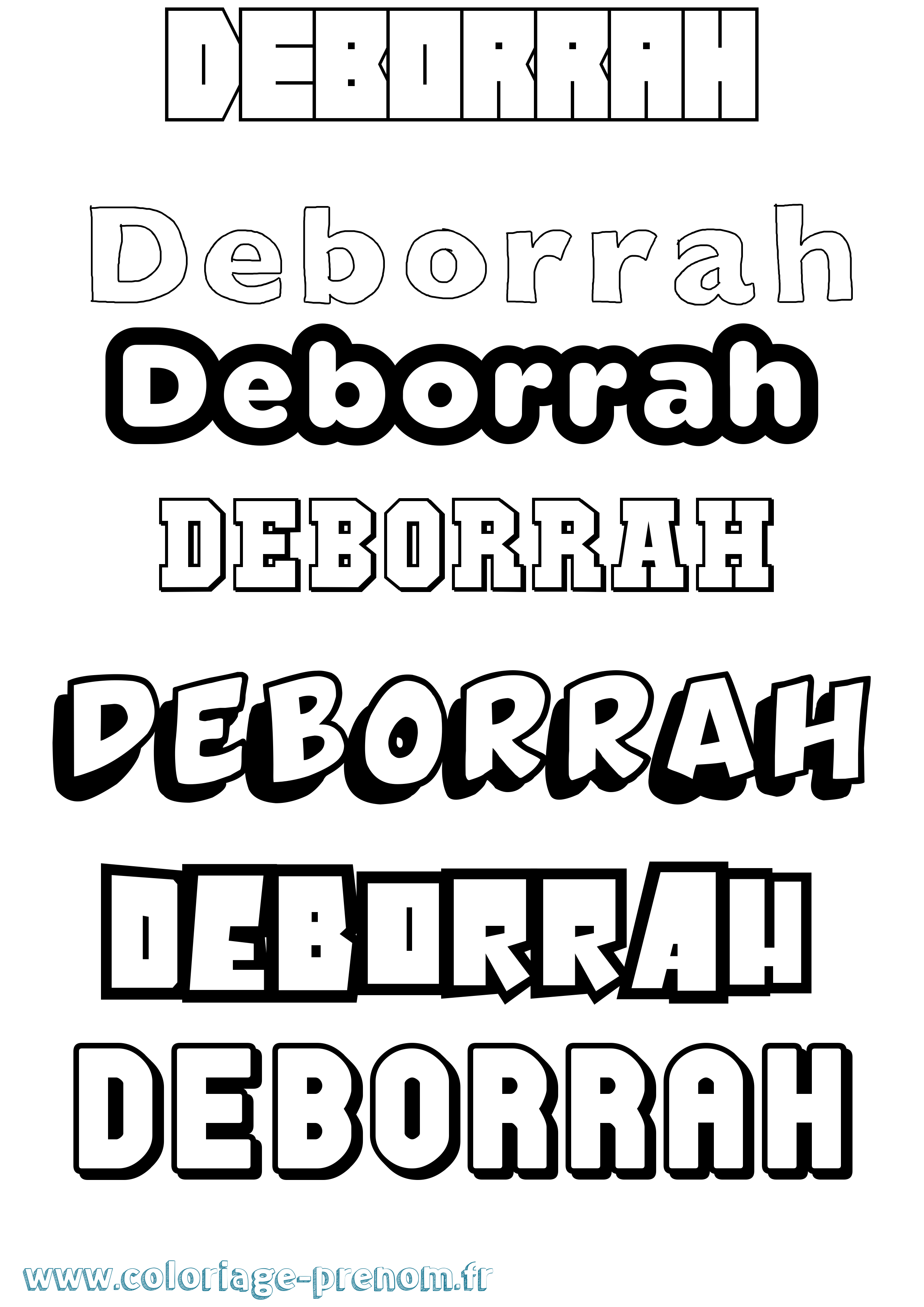 Coloriage prénom Deborrah Simple