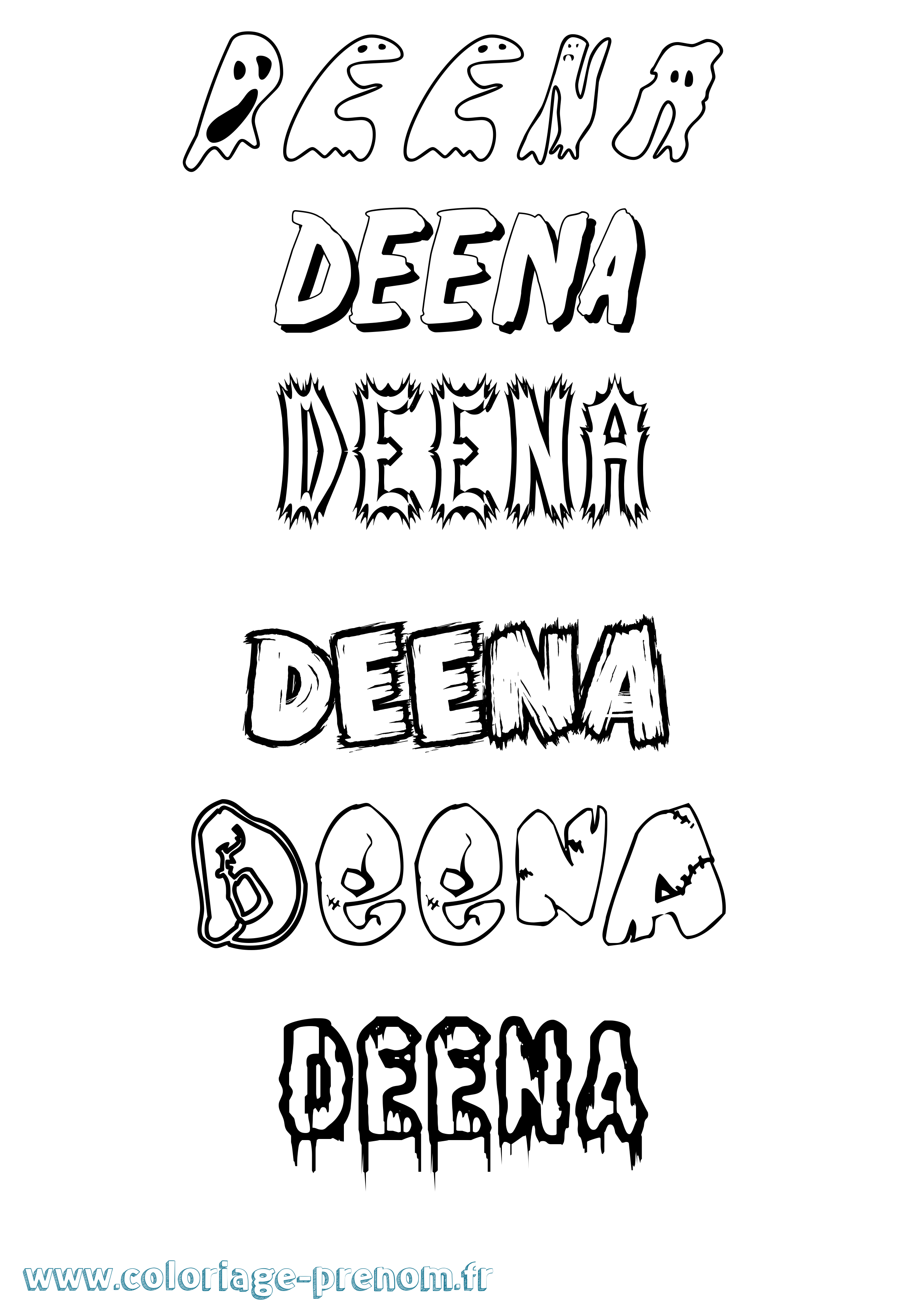 Coloriage Deena Frisson Coloriage prénom Deena Frisson