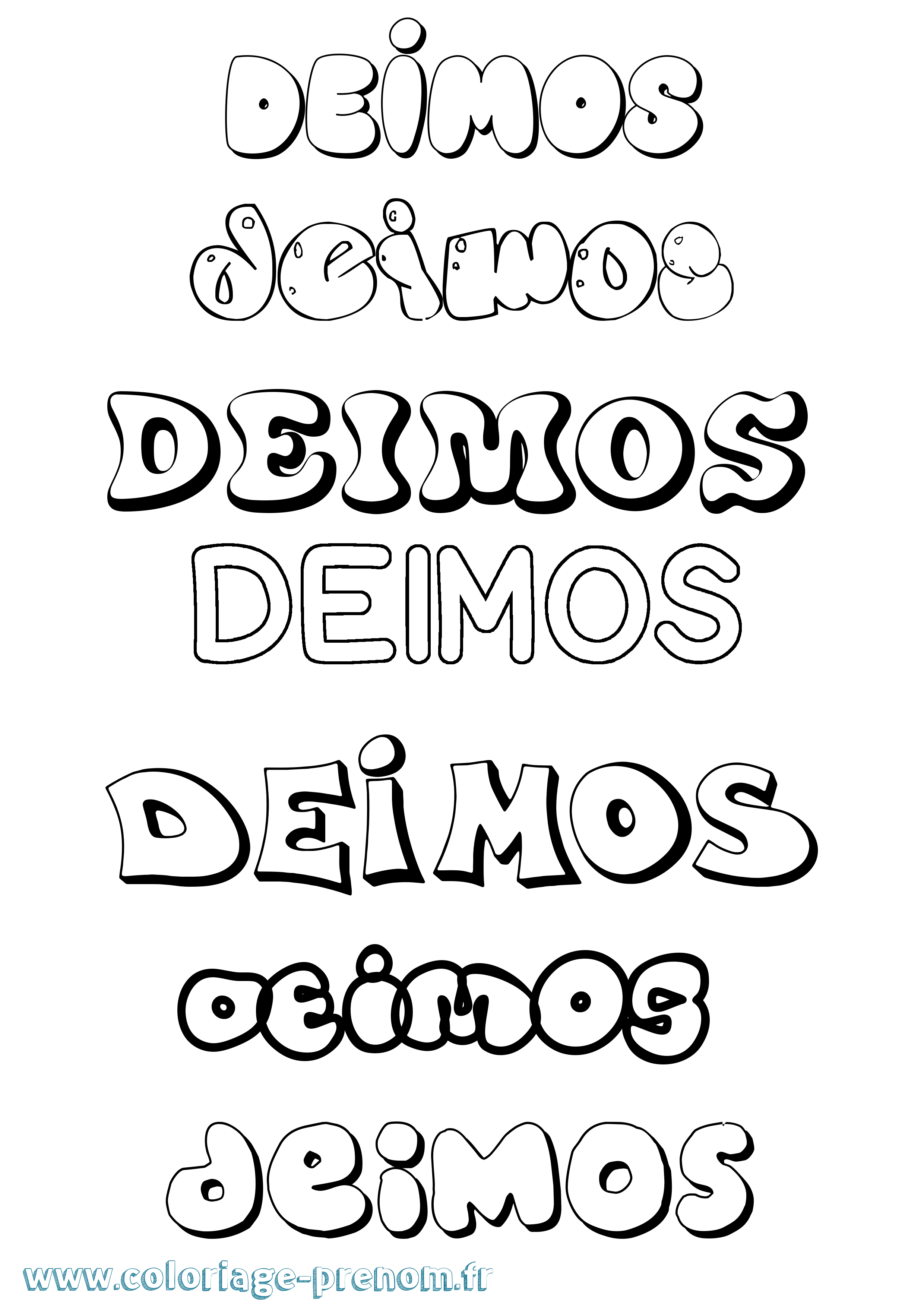 Coloriage Deimos Bubble Coloriage prénom Deimos Bubble