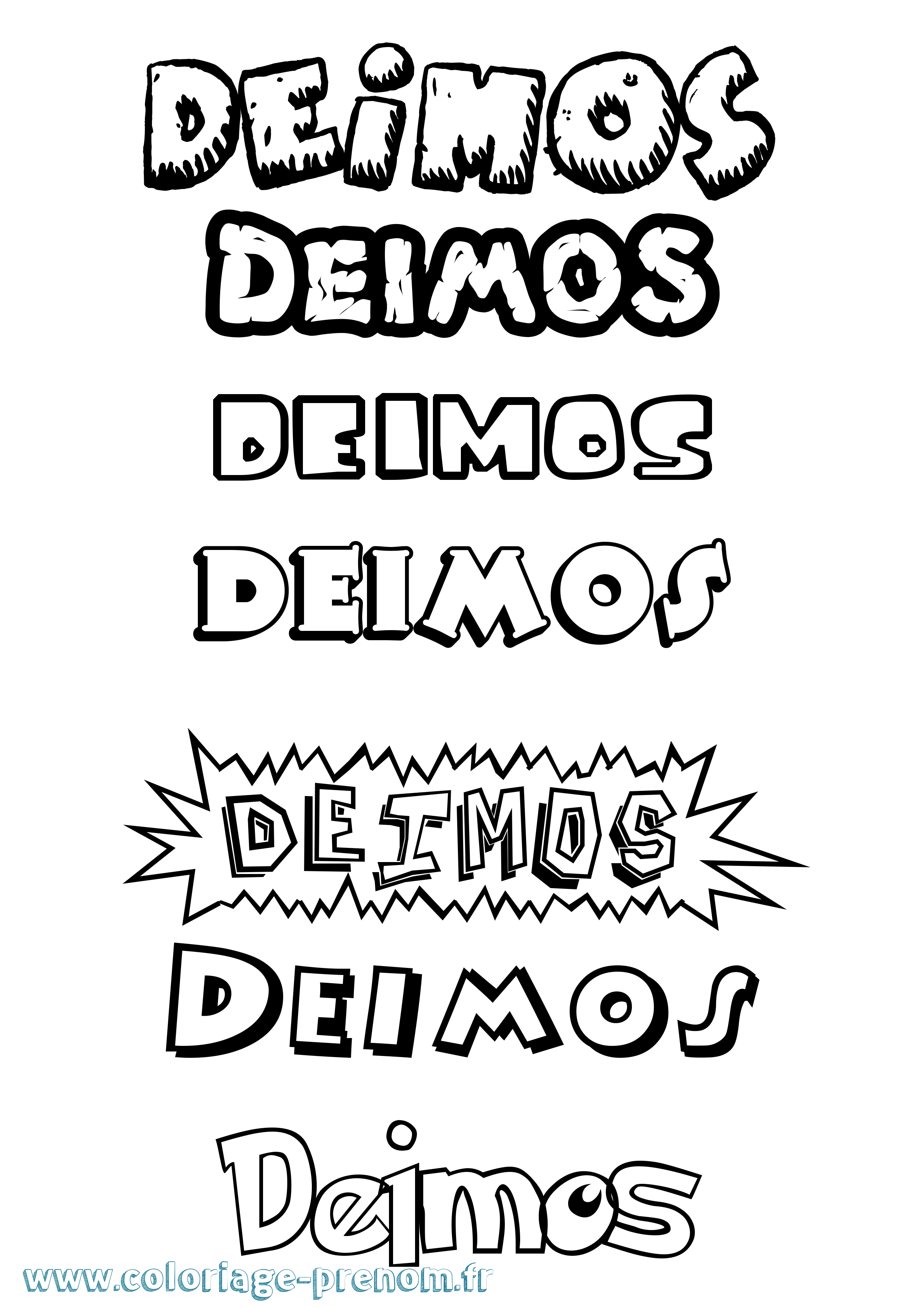 Coloriage prénom Deimos Dessin Animé
