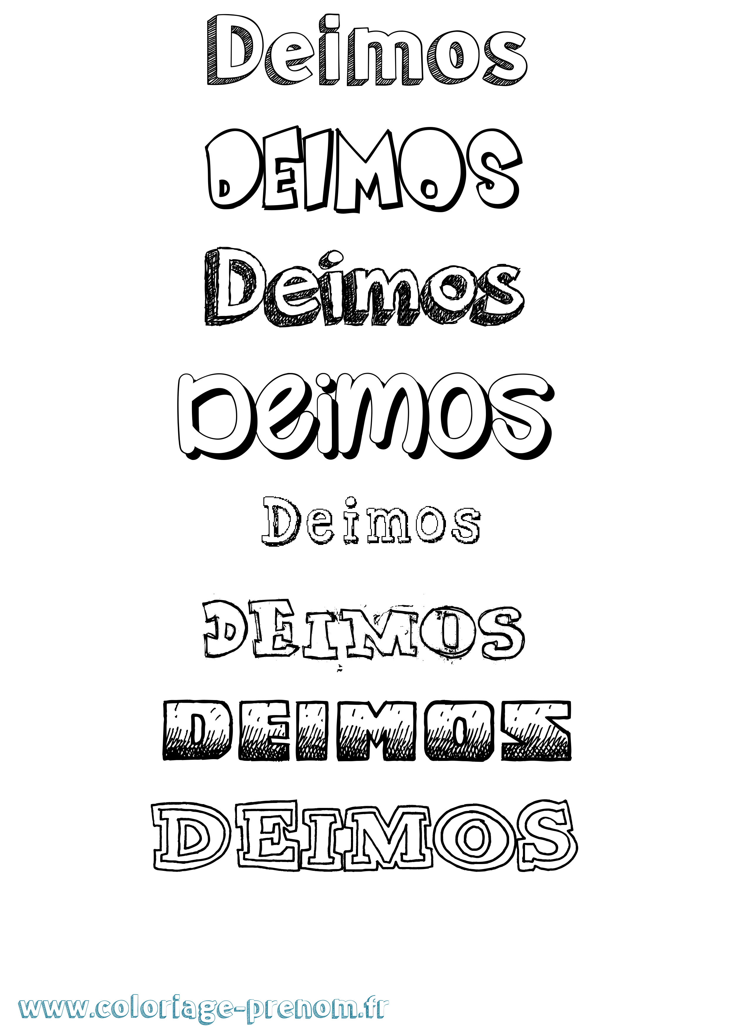 Coloriage Deimos Dessiné Coloriage prénom Deimos Dessiné