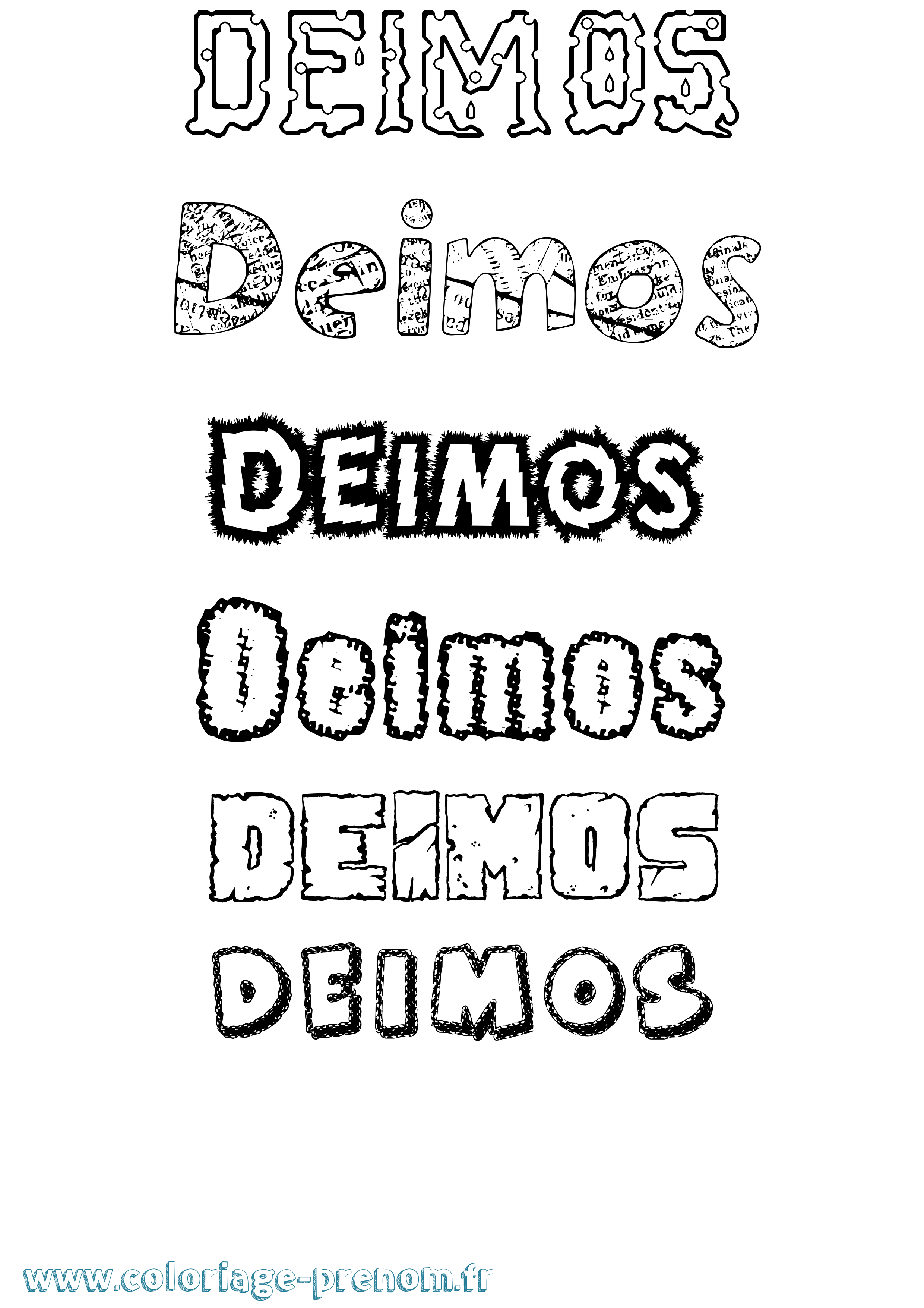 Coloriage prénom Deimos Destructuré