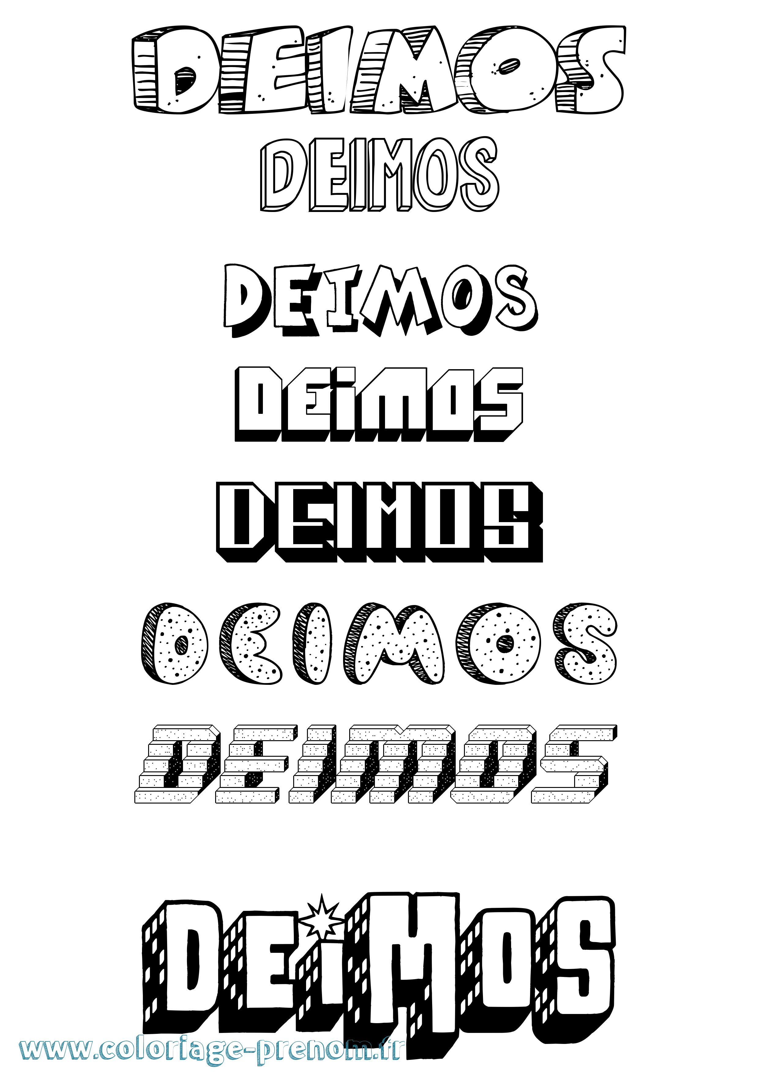 Coloriage Deimos Effet 3D Coloriage prénom Deimos Effet 3D