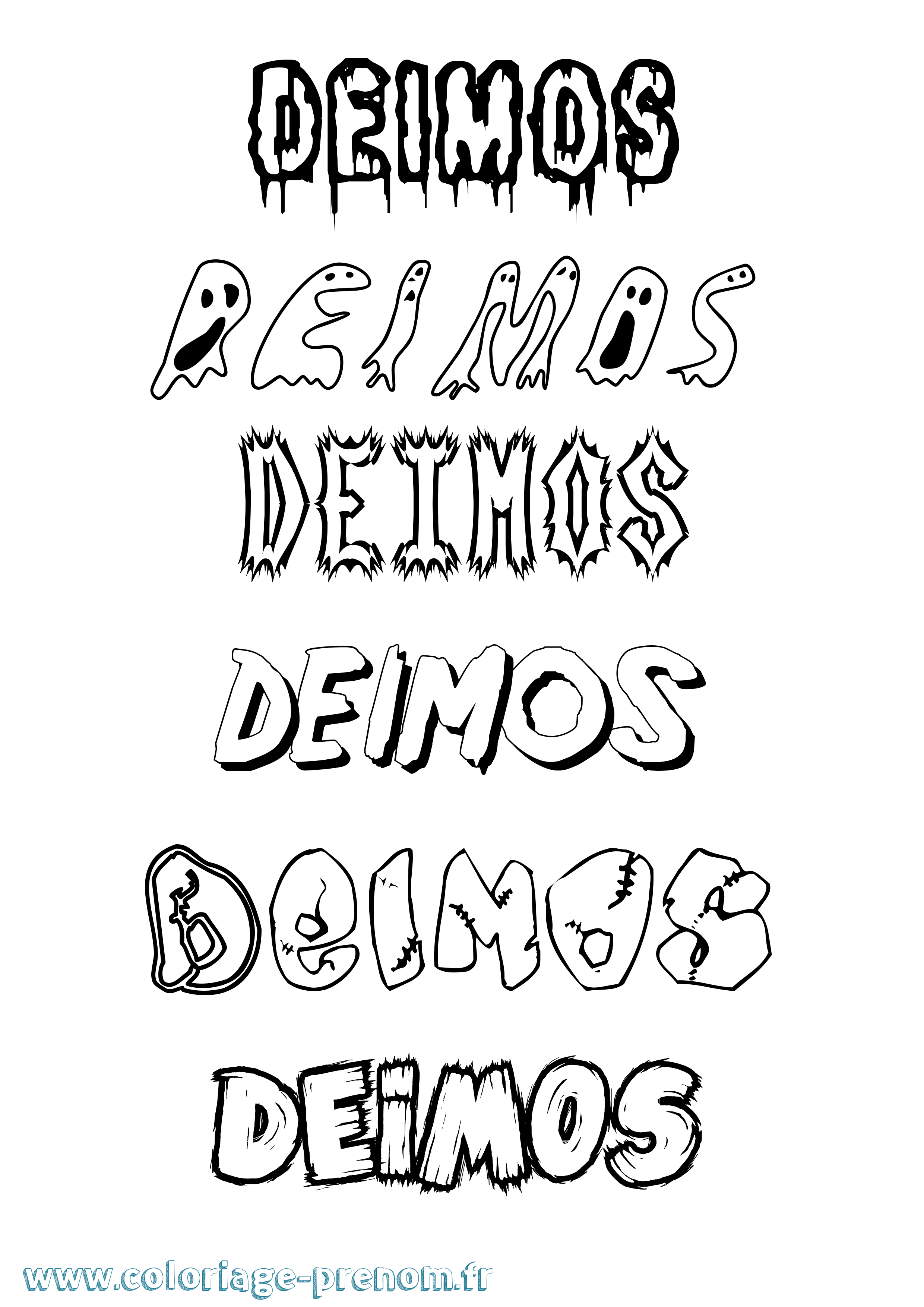 Coloriage Deimos Frisson Coloriage prénom Deimos Frisson