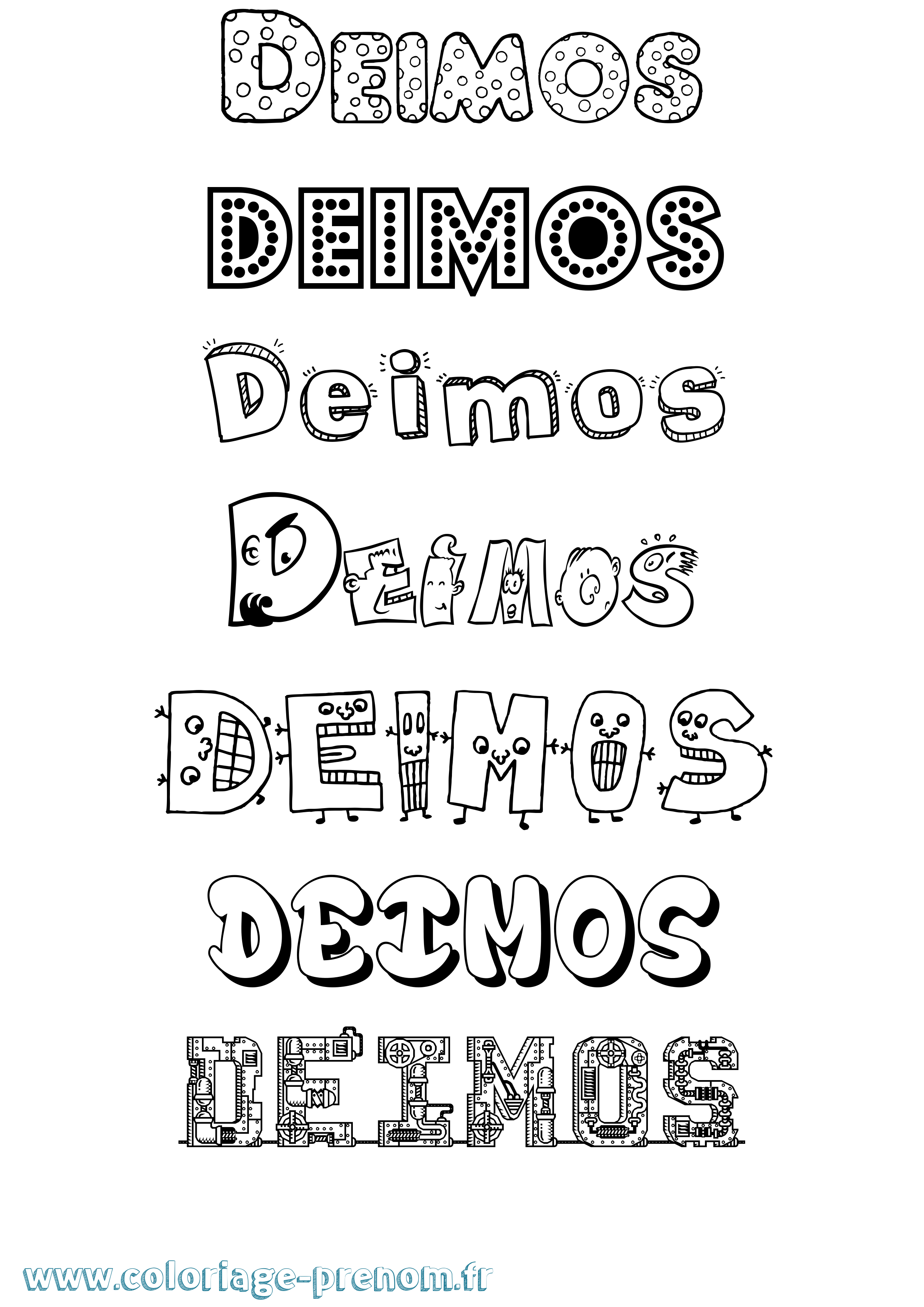 Coloriage prénom Deimos Fun